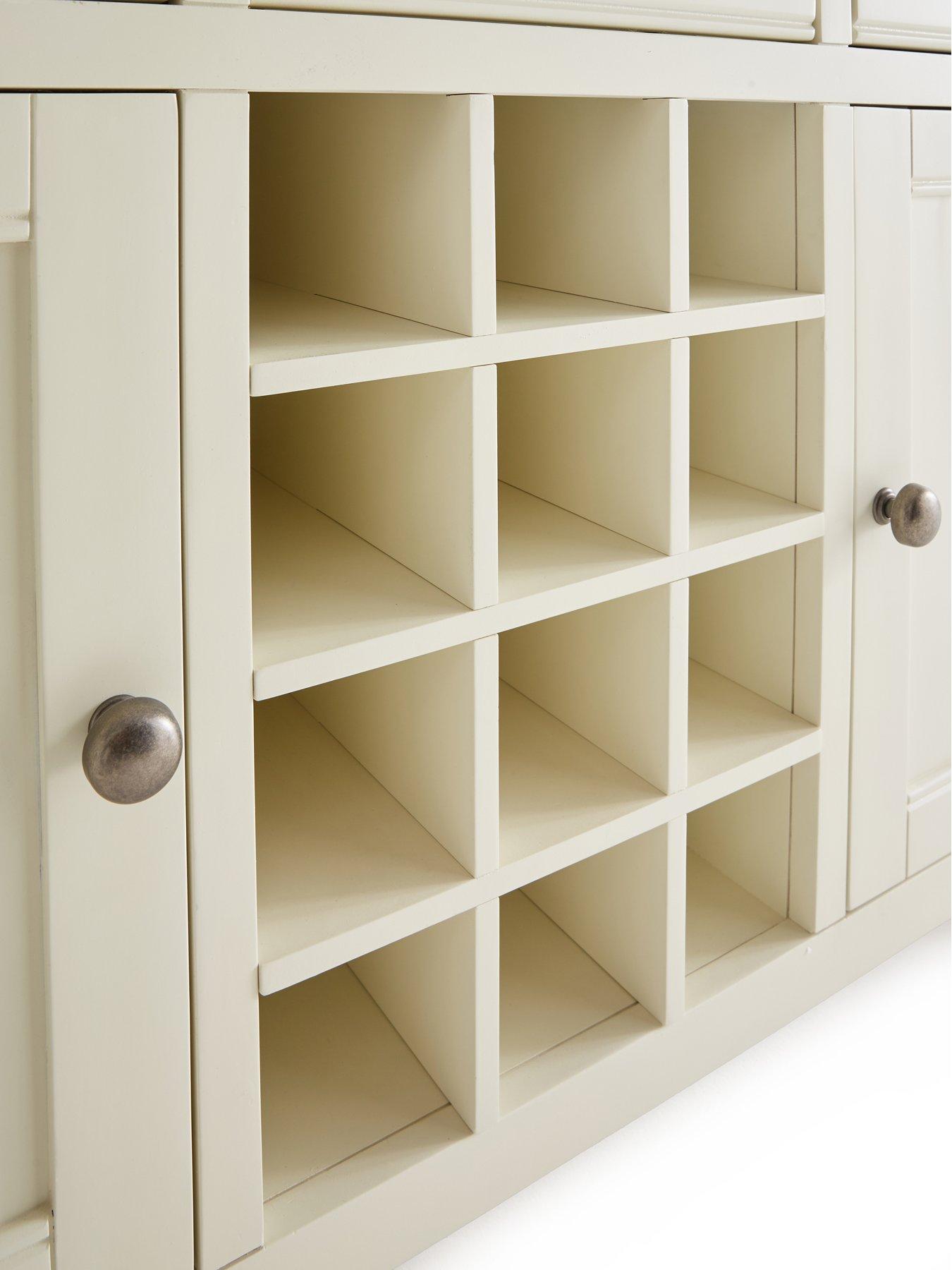 Image 7 of 7 of The Very Collection Woodland Ready Assembled&nbsp;Large Sideboard with Wine Rack&nbsp;- White/Oak