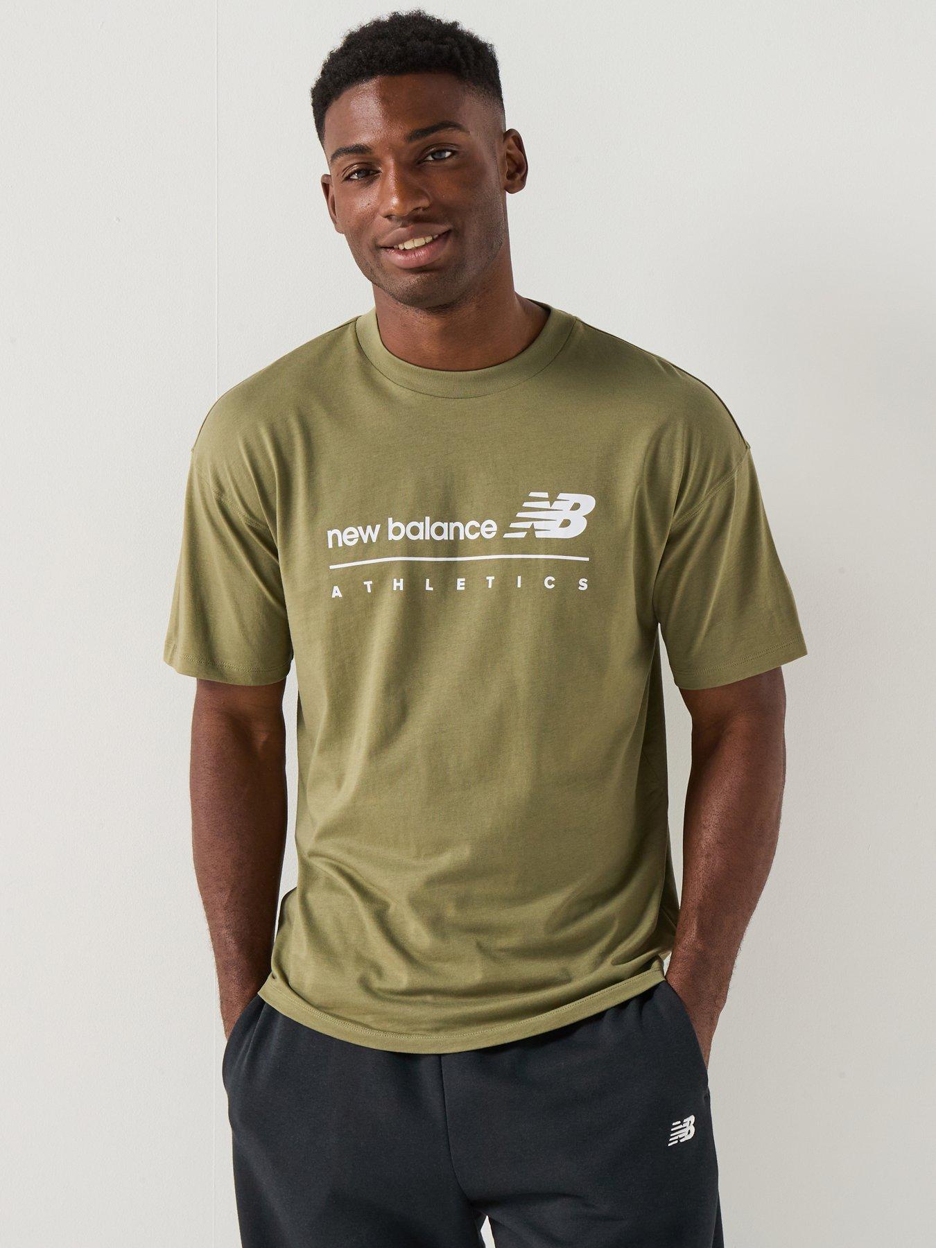 New Balance Mens Linear Graphic T-shirt - Olive