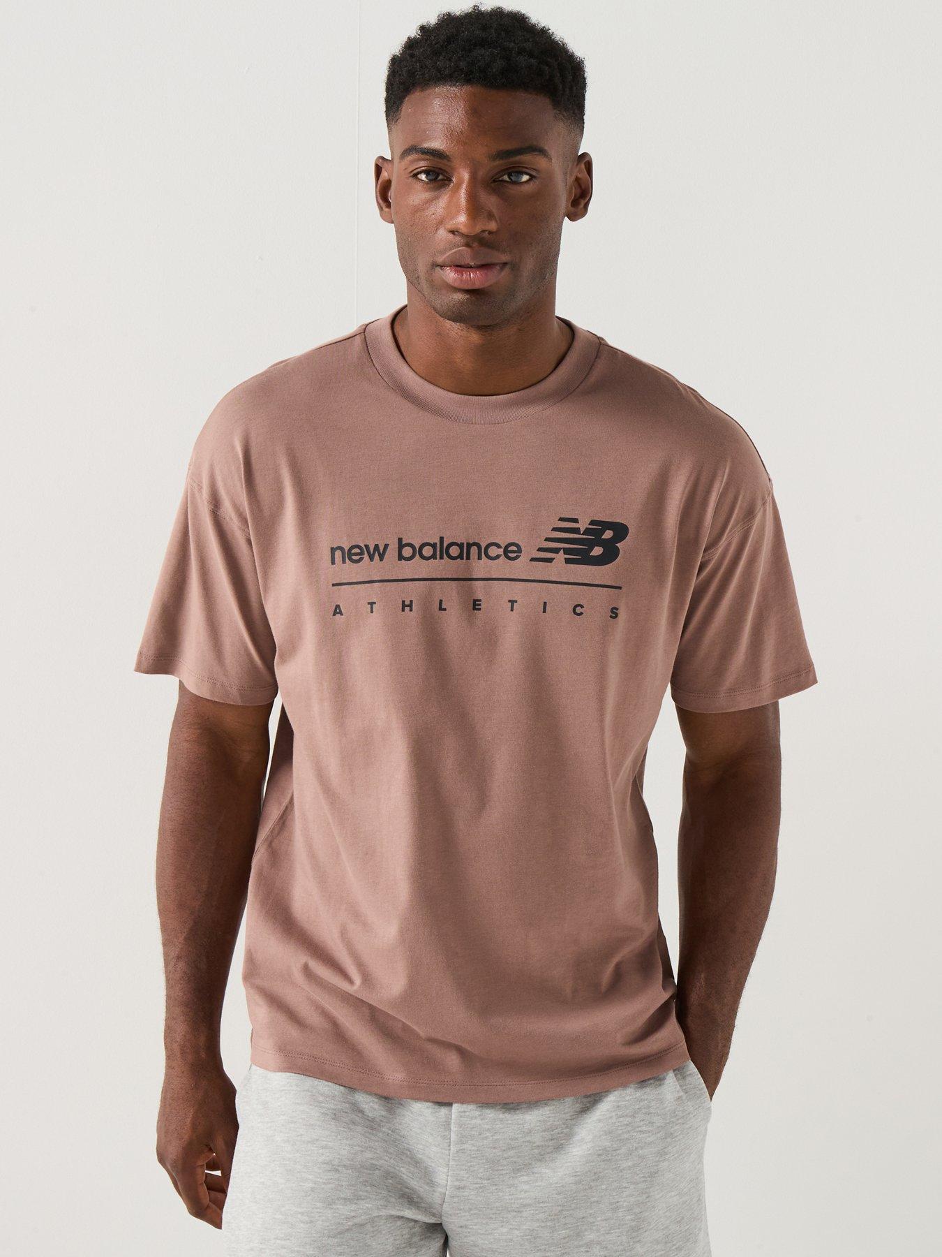 New Balance Mens Linear Graphic Tshirt - Khaki