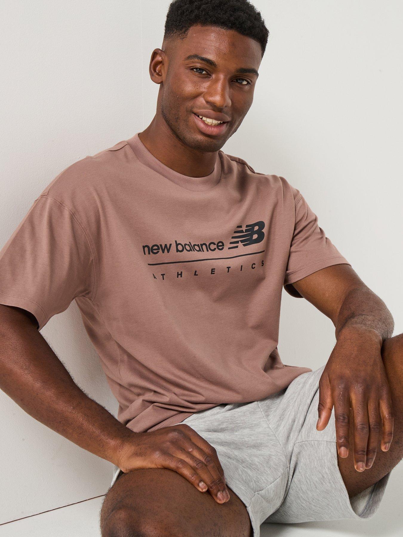 New Balance Mens Linear Graphic Tshirt - Khaki | Very
