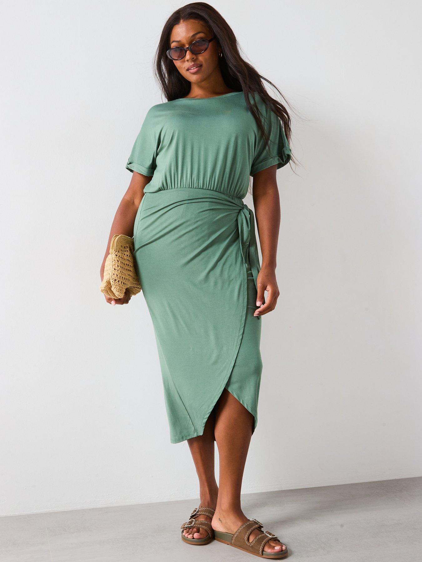 green salad with honey mustard dressing Gina Breezy Crinkle Kaftan Dress in Forest Green – Pink Haley main image 1
