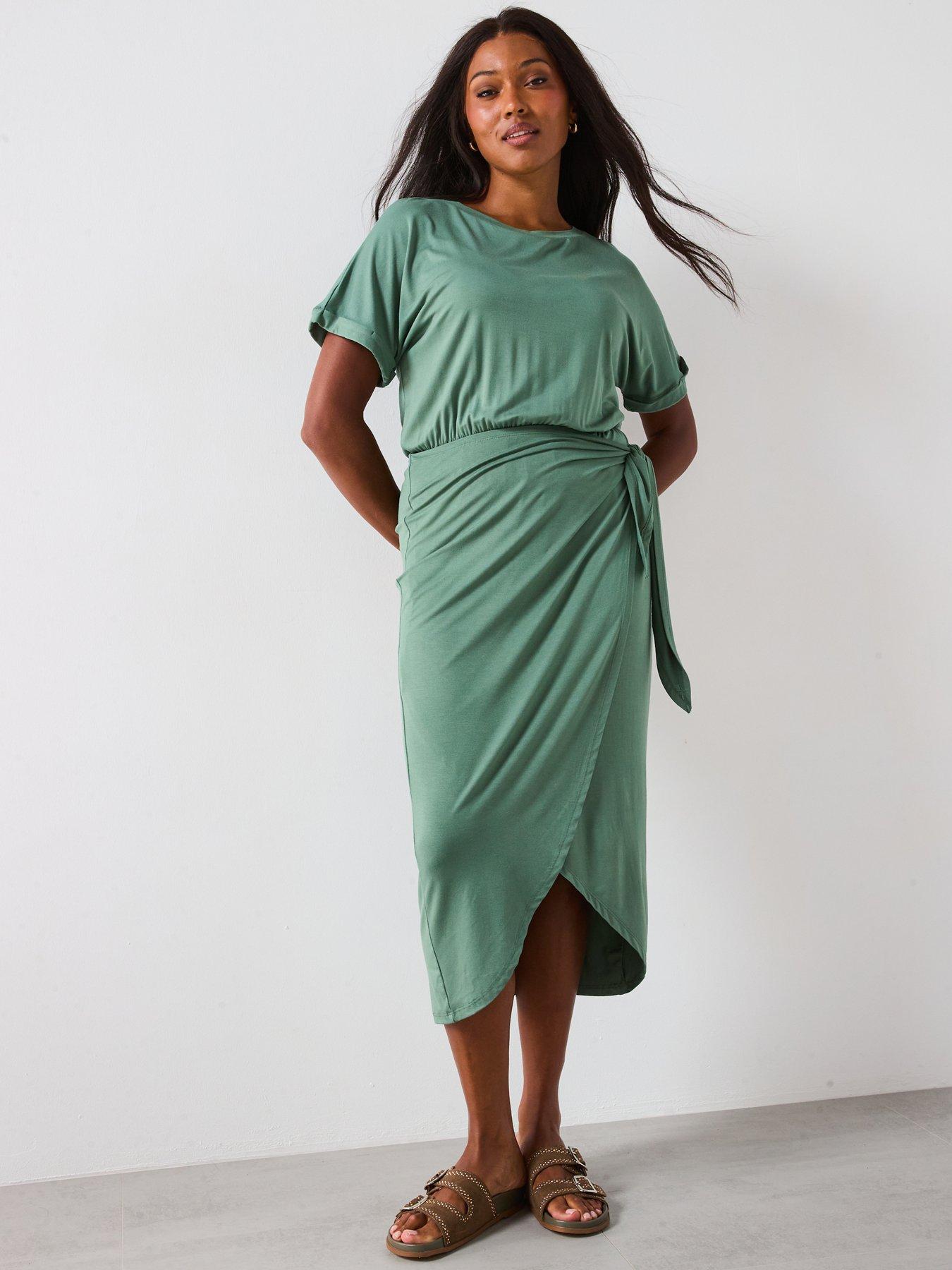 green emerald velvet dress Seattle Wrap Shirt Dress Ecru M main image 1