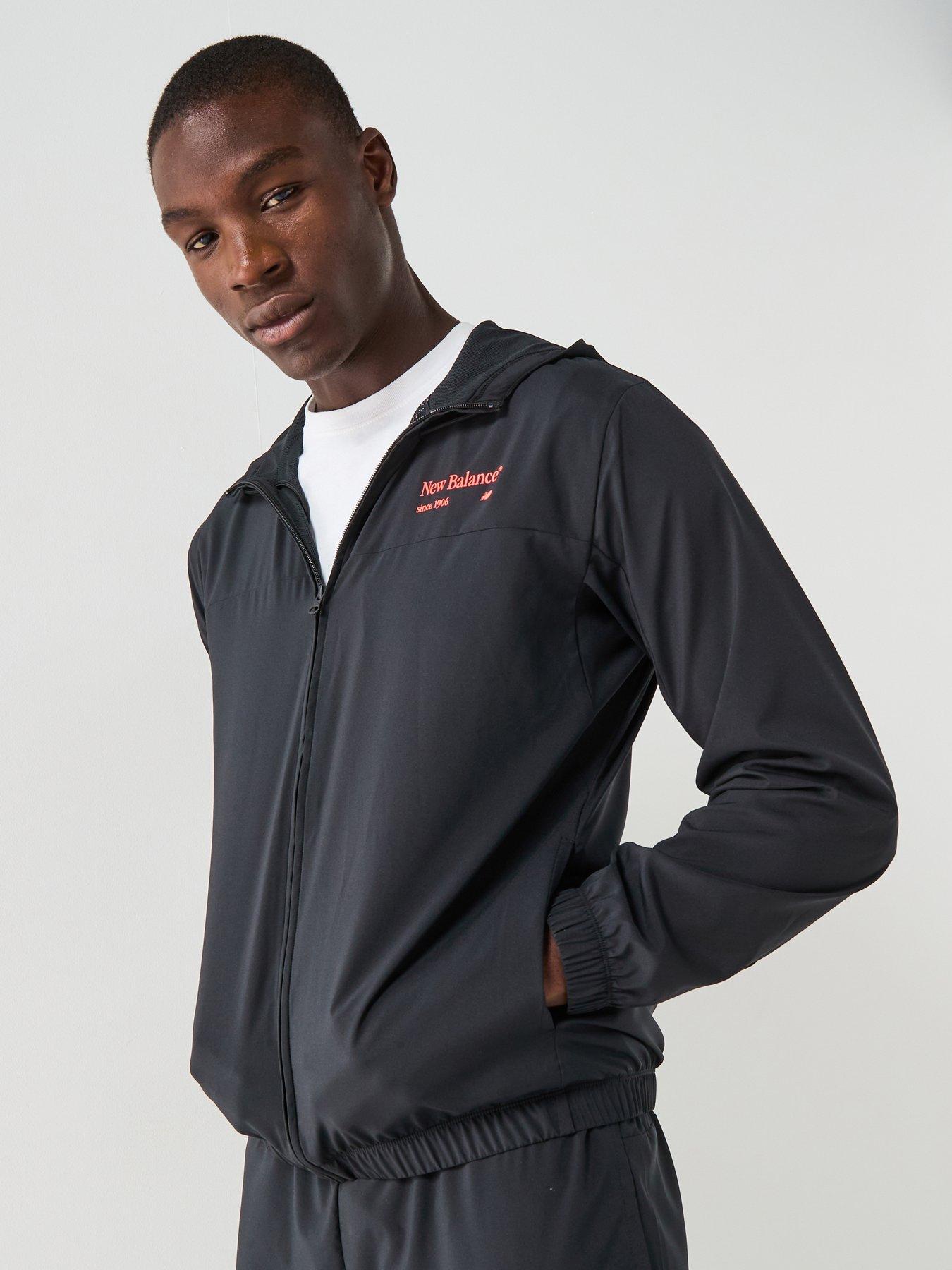 New Balance Mens Reimagined Woven Graphic Jacket - Black