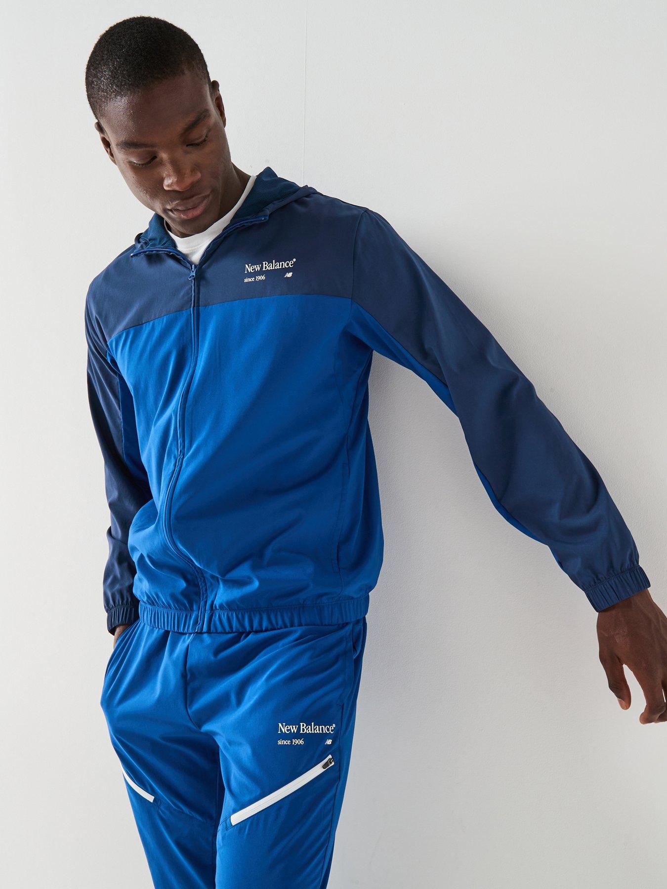 New Balance Mens Reimagined Woven Graphic Jacket Blue Very