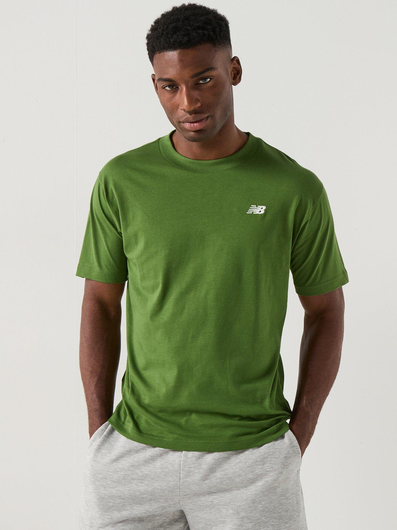 New Balance Mens Sports Essential Cotton T-Shirt, Green, Size M, Men