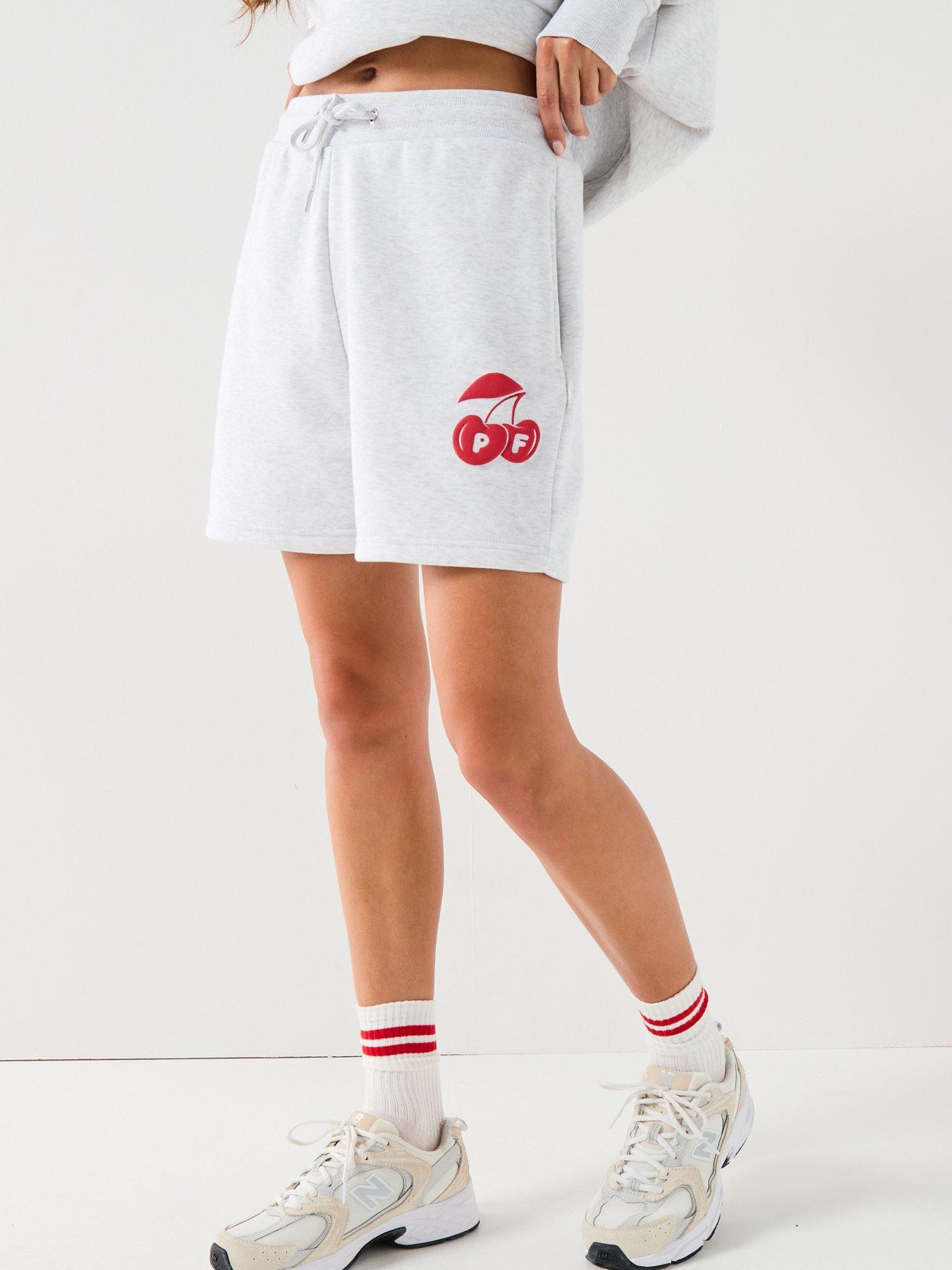 Peach Fit Womens Cherry Shorts - Grey