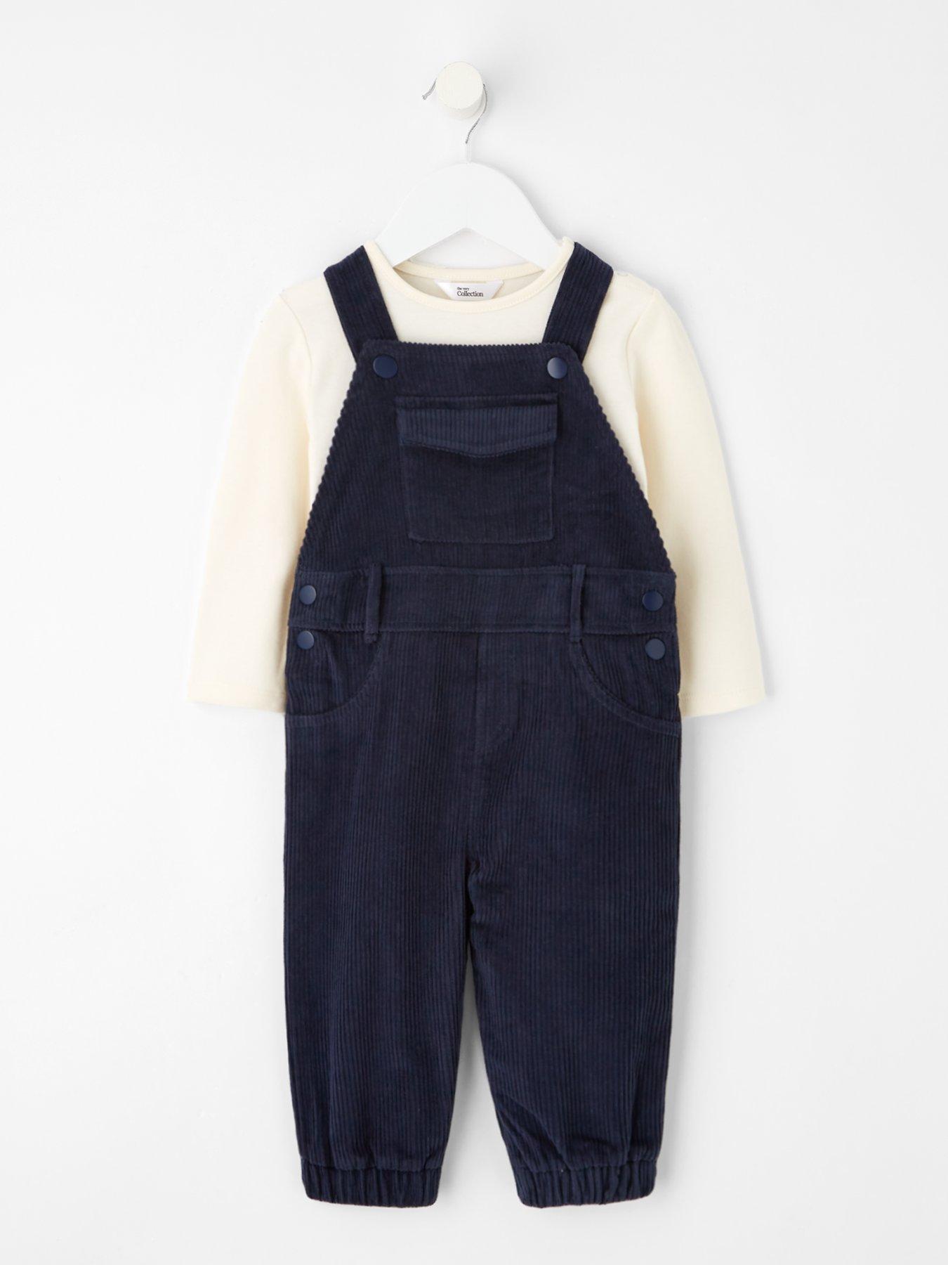 The Very Collection Baby Boys Dungaree Set - Navy