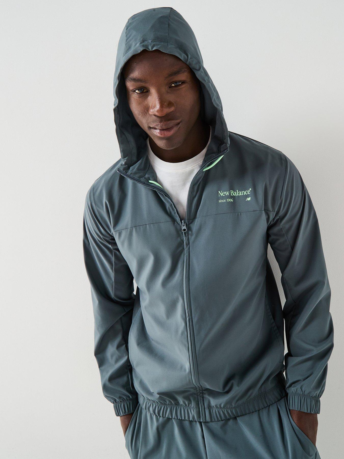 New Balance Mens Reimagined Woven Graphic Jacket - Grey