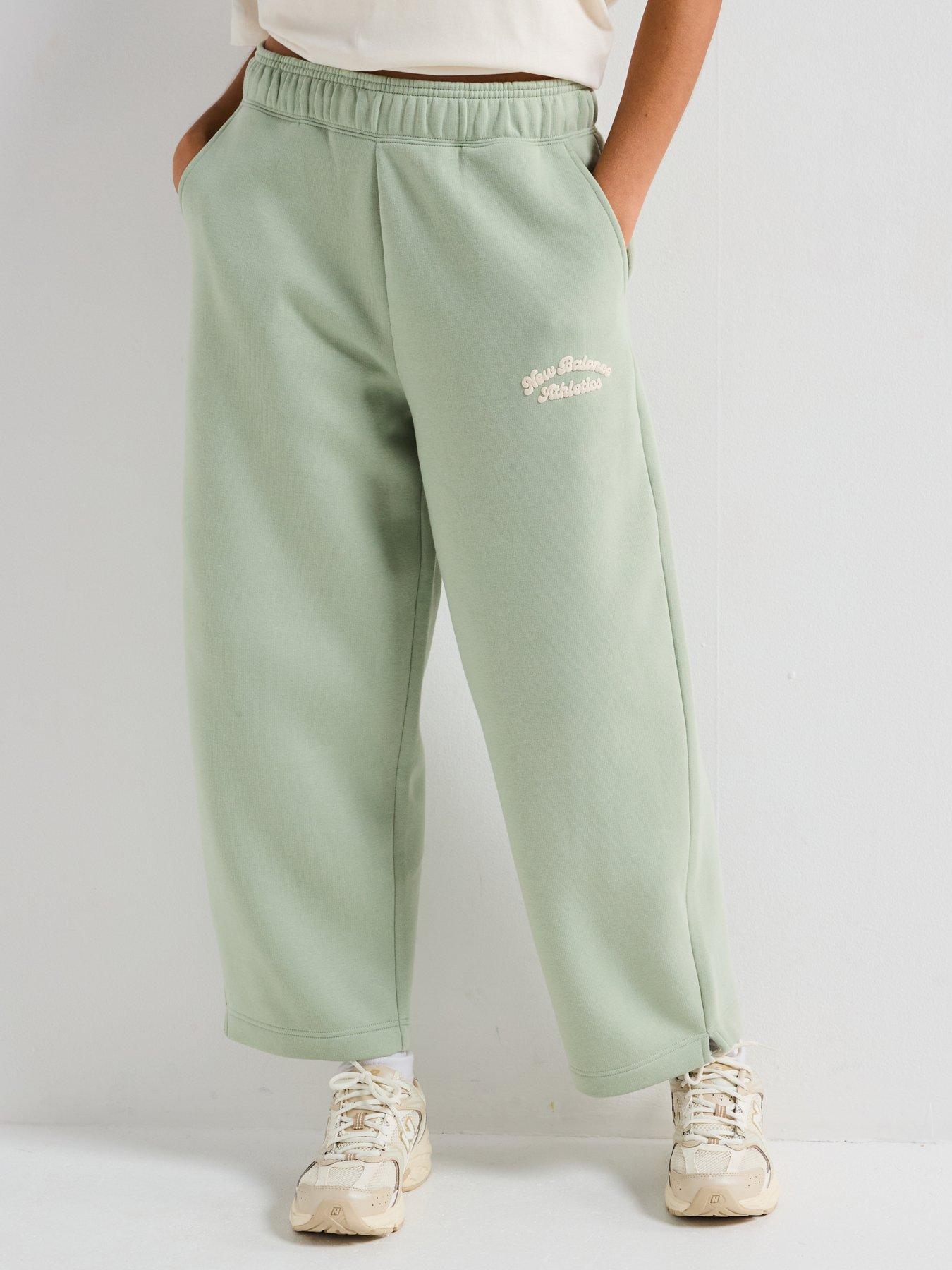 undefined Womens Linear Heritage Fleece Barrel Leg Trouser- Khaki