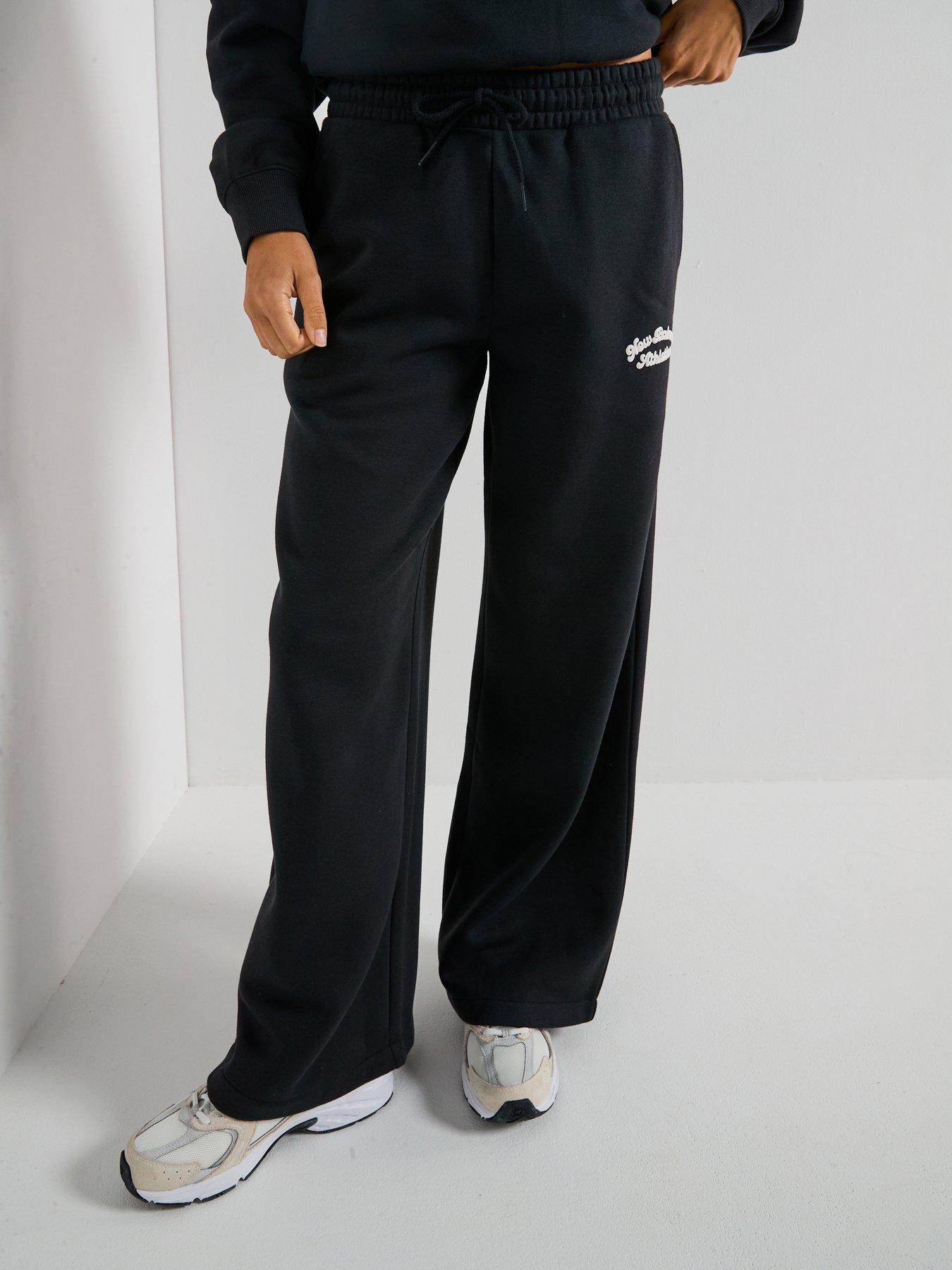 New Balance Womens Heritage Fleece Wide Leg Pant - Black