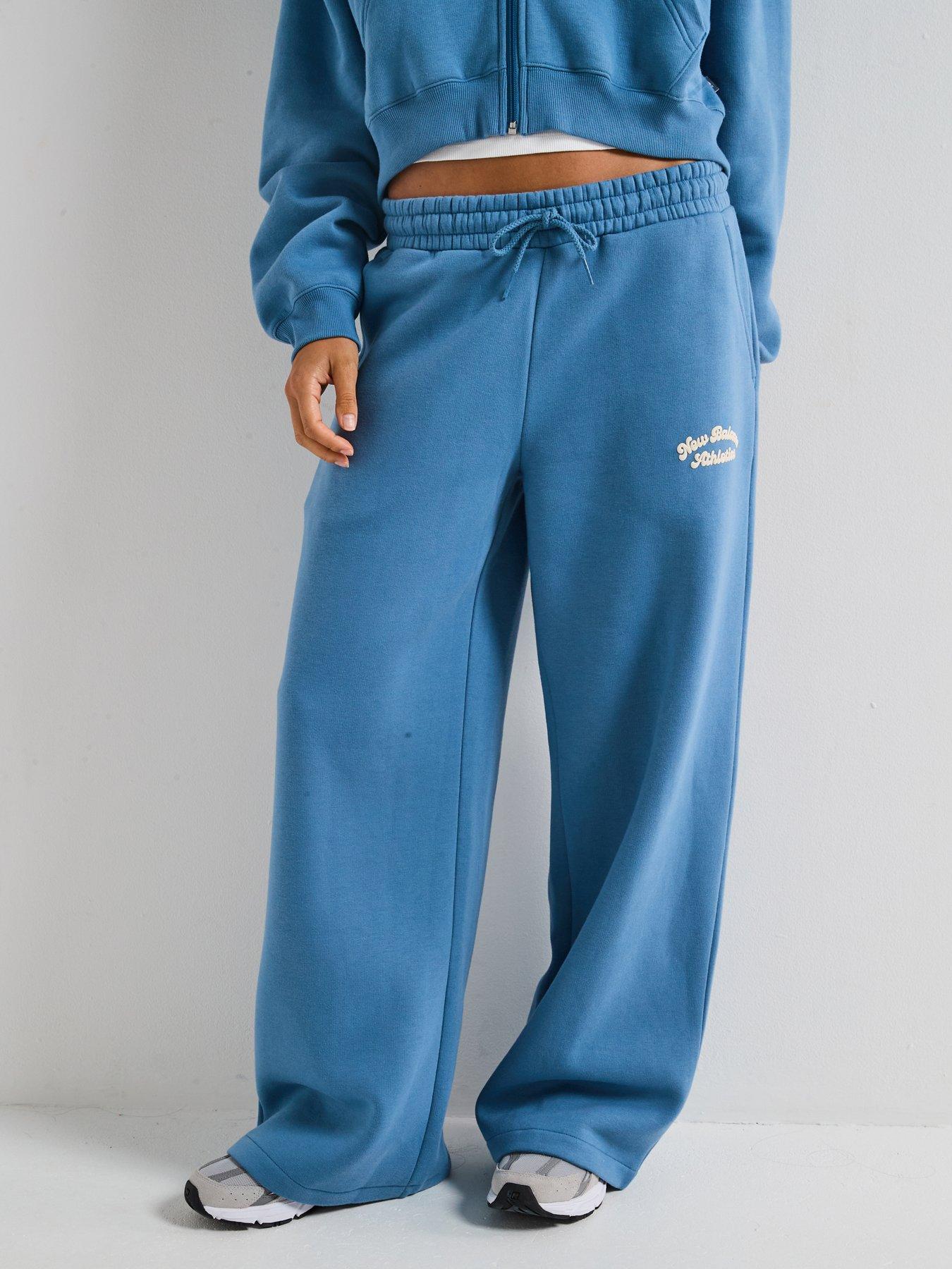 New Balance Womens Heritage Fleece Wide Leg Pant - Blue