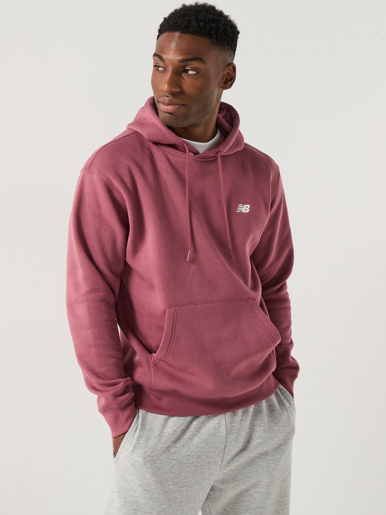 New Balance Mens Sports Essential Fleece Hoodie Burgundy Very
