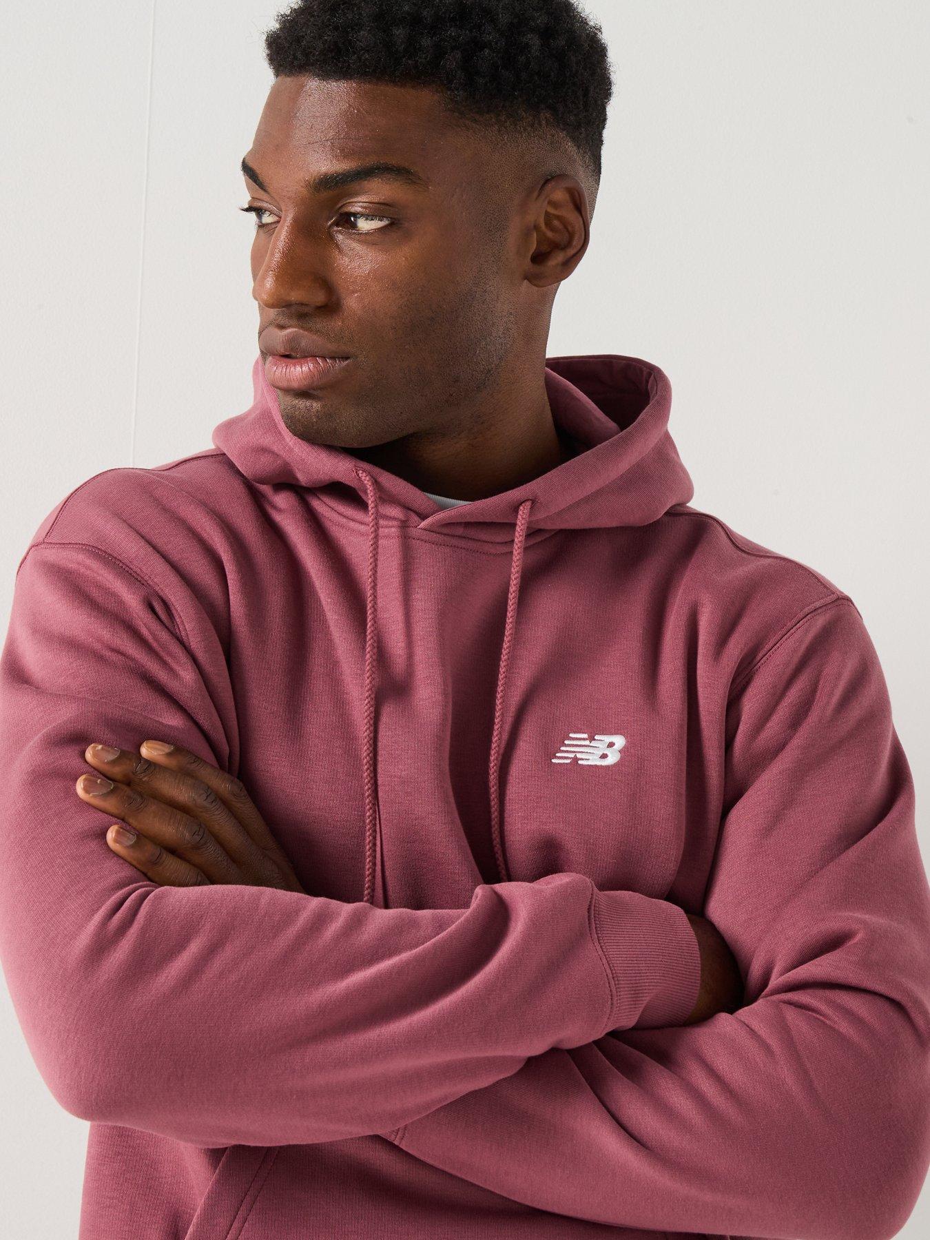 New Balance Mens Sports Essential Fleece Hoodie Burgundy Very