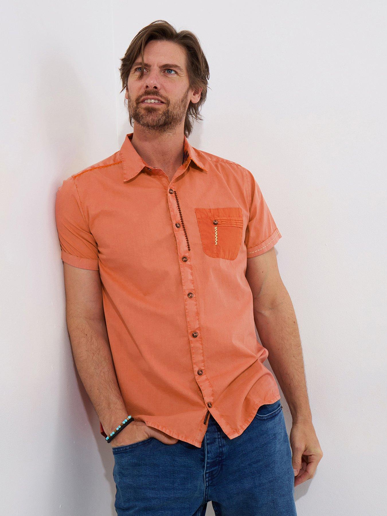 Joe Browns Carefree Customised Short Sleeve Shirt - Orange