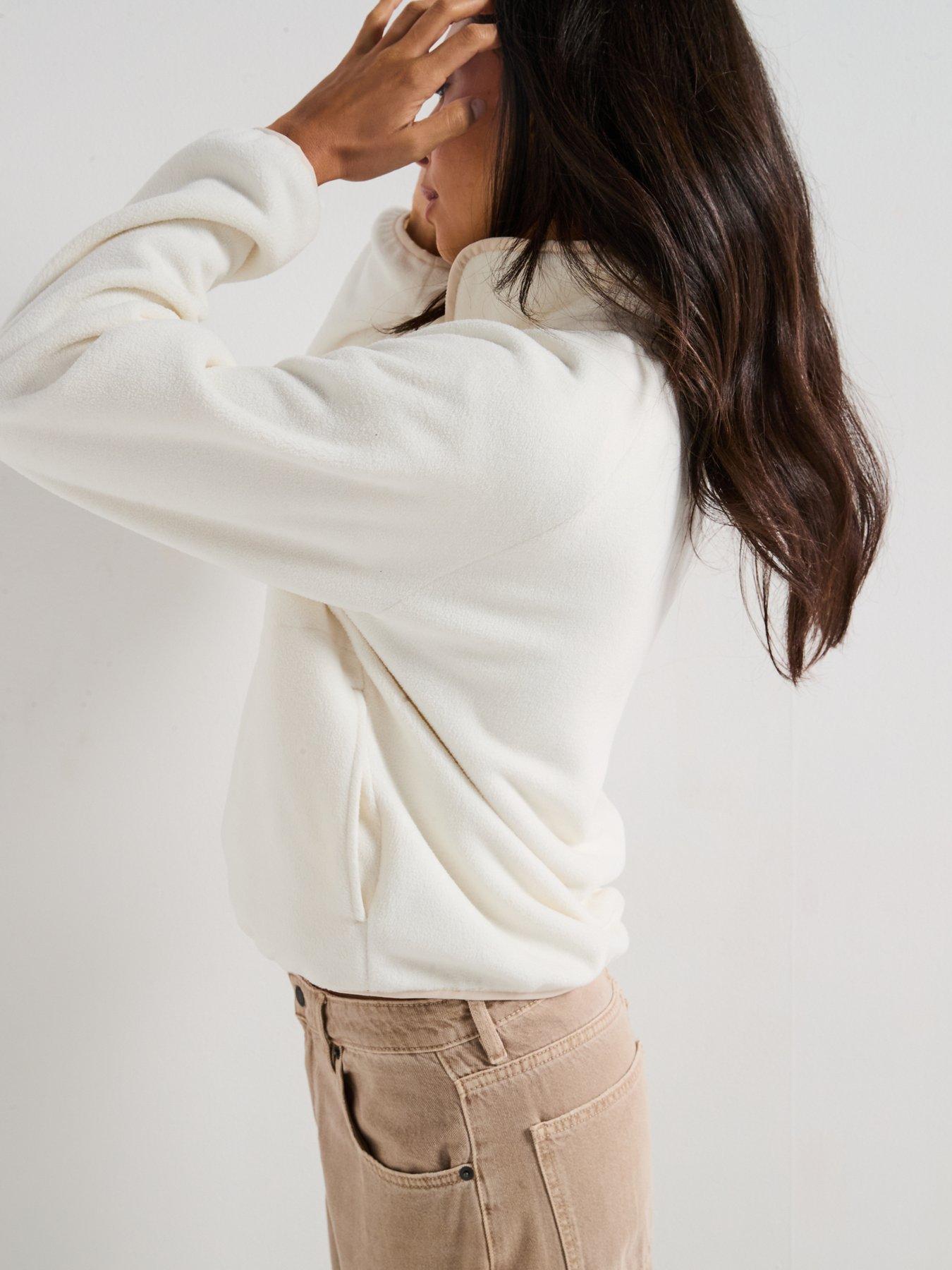 Image 4 of 6 of New Balance Womens Polar Fleece 1/2 Zip- Beige