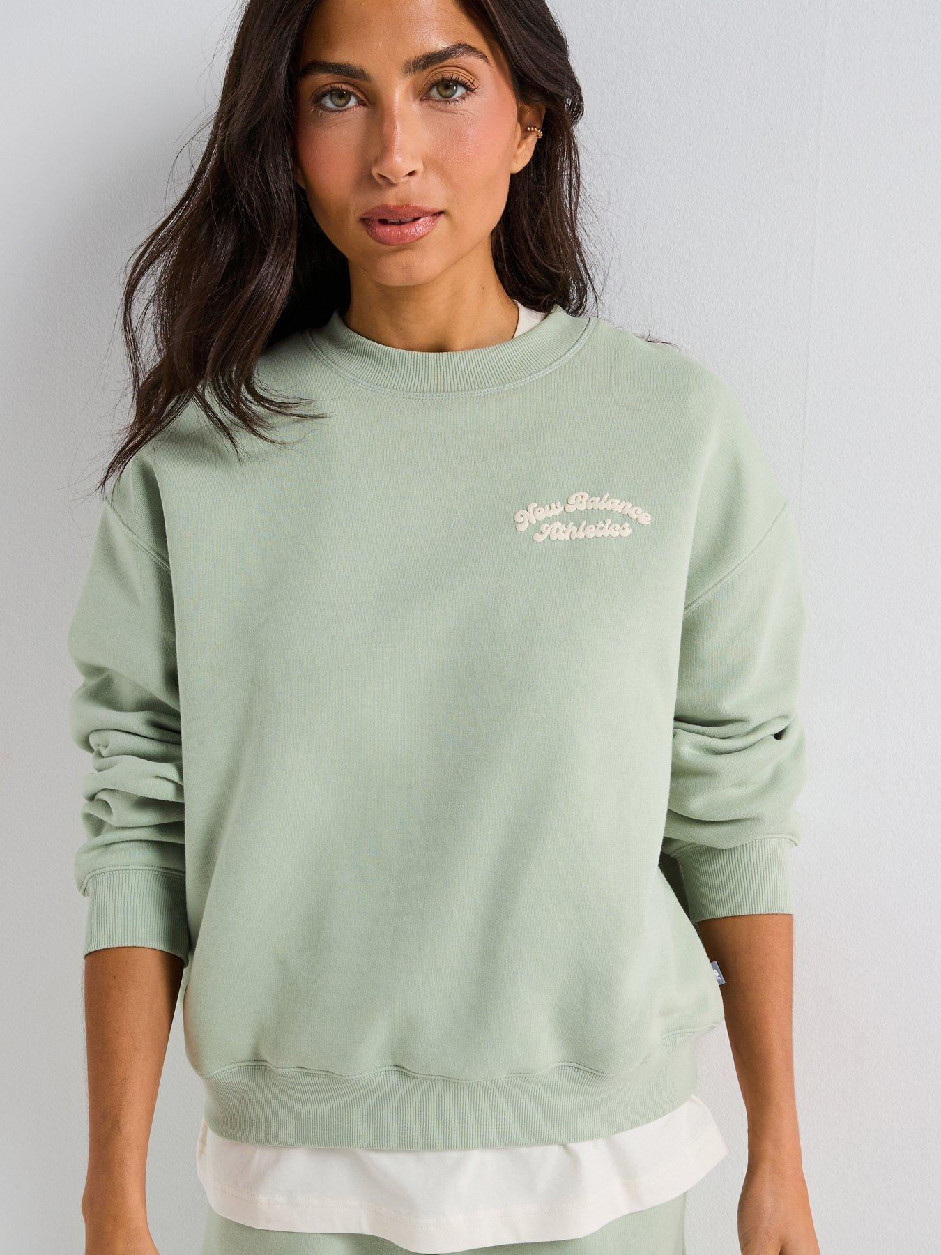 undefined Womens Linear Heritage Fleece Crew - Green