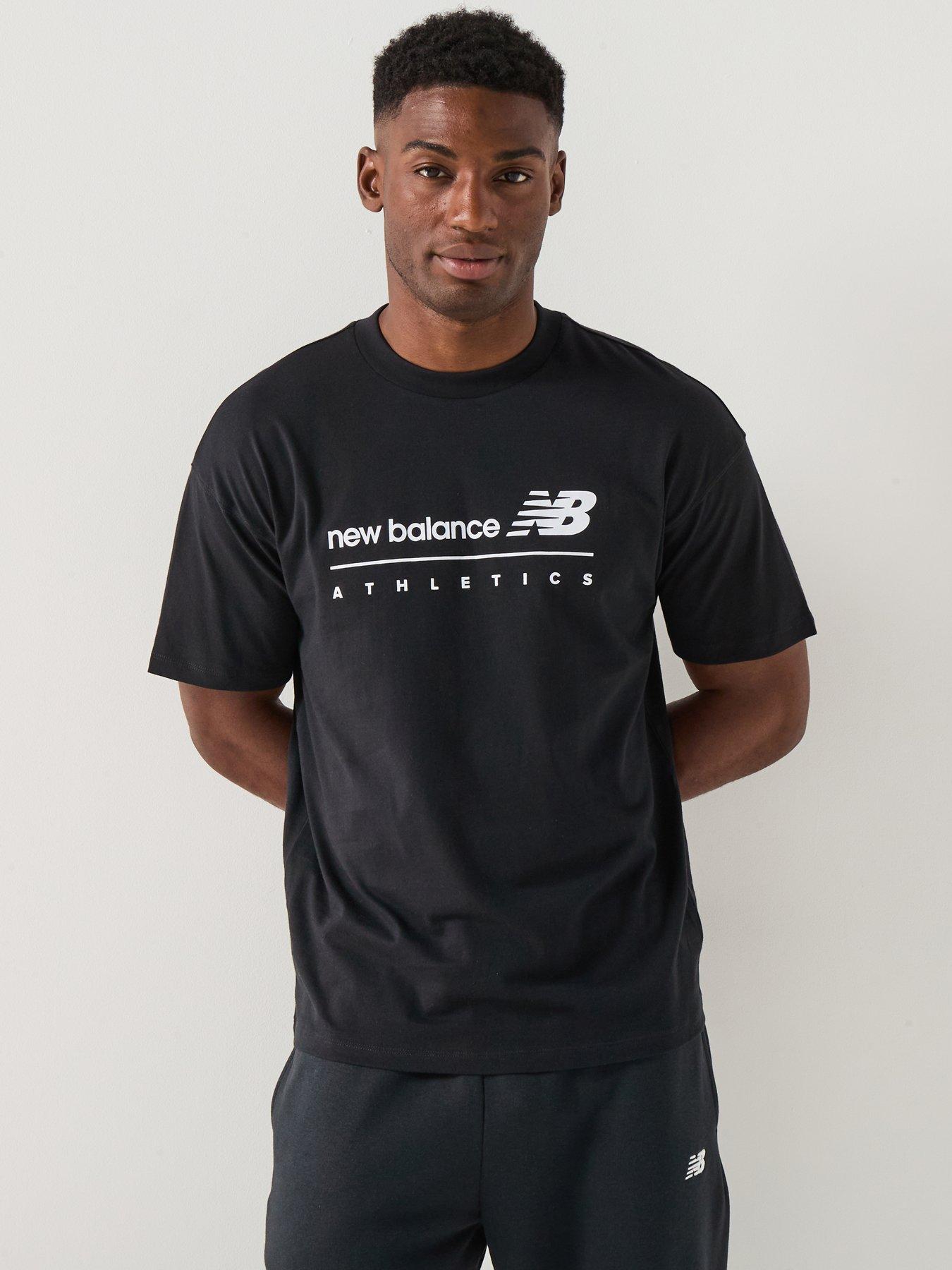 New Balance Mens Linear Graphic T-Shirt - Black | Very