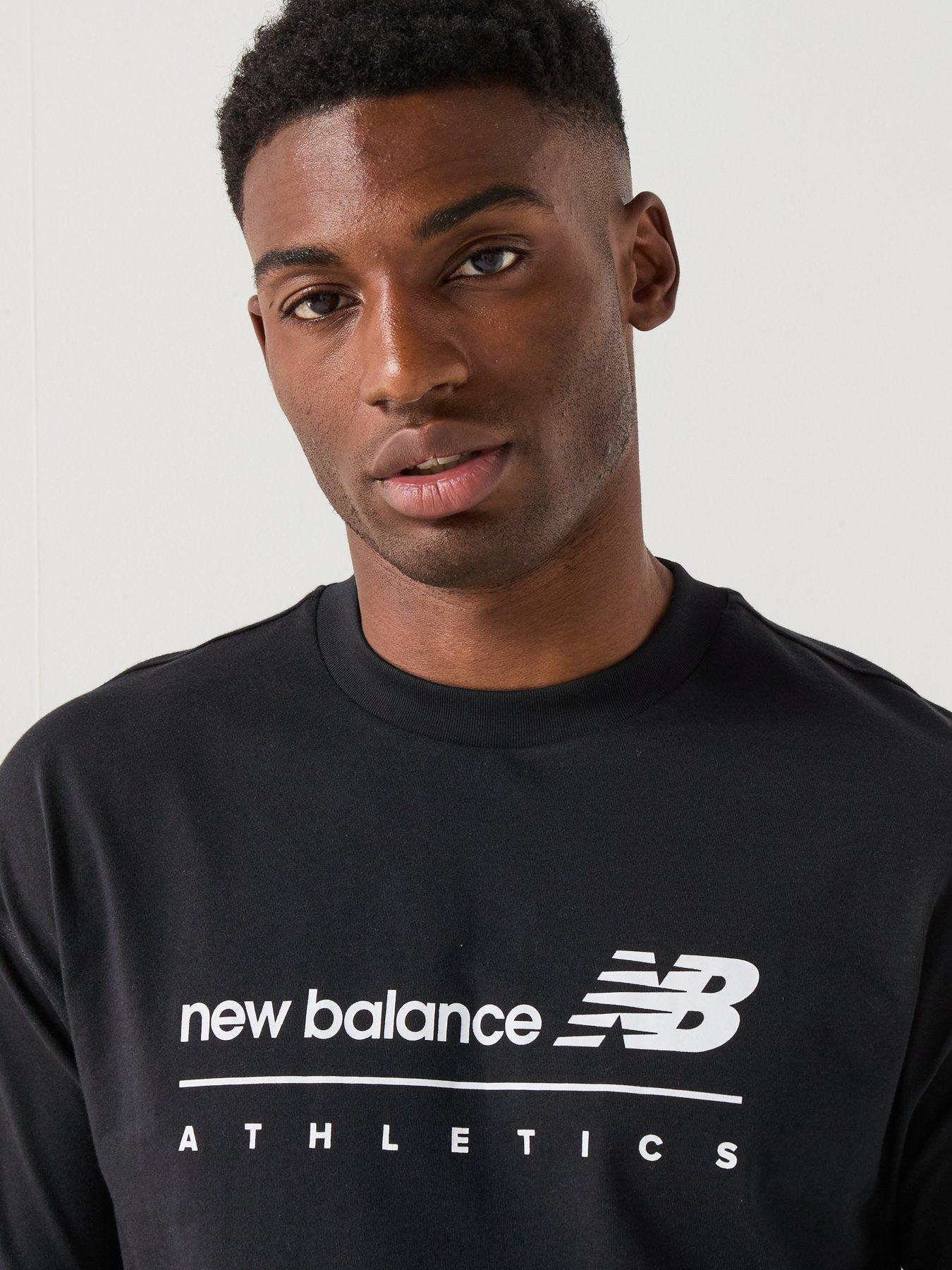 New Balance Mens Linear Graphic T-Shirt - Black | Very