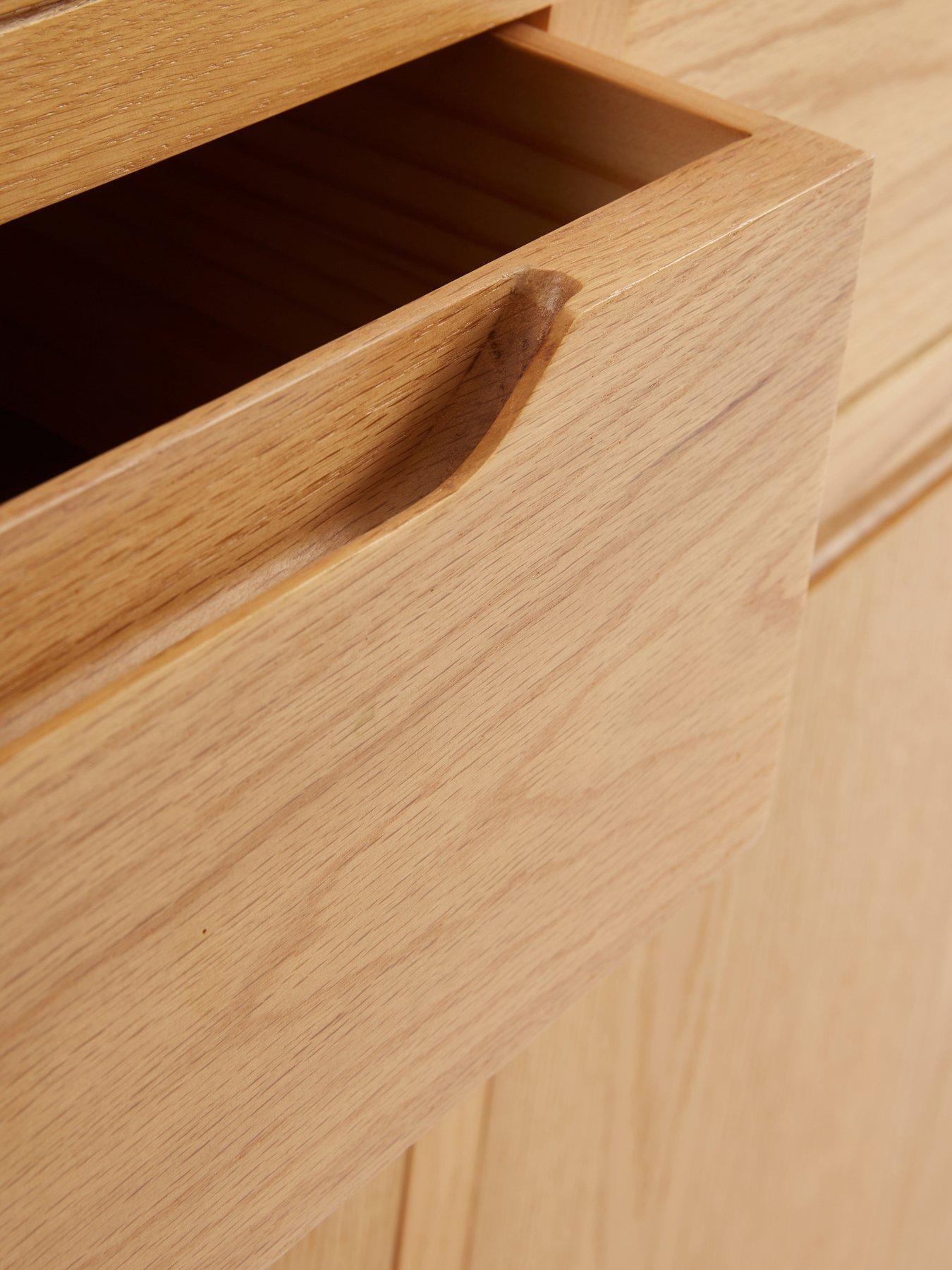 Image 6 of 7 of The Very Collection Saxon Large Ready Assembled Sideboard - Oak