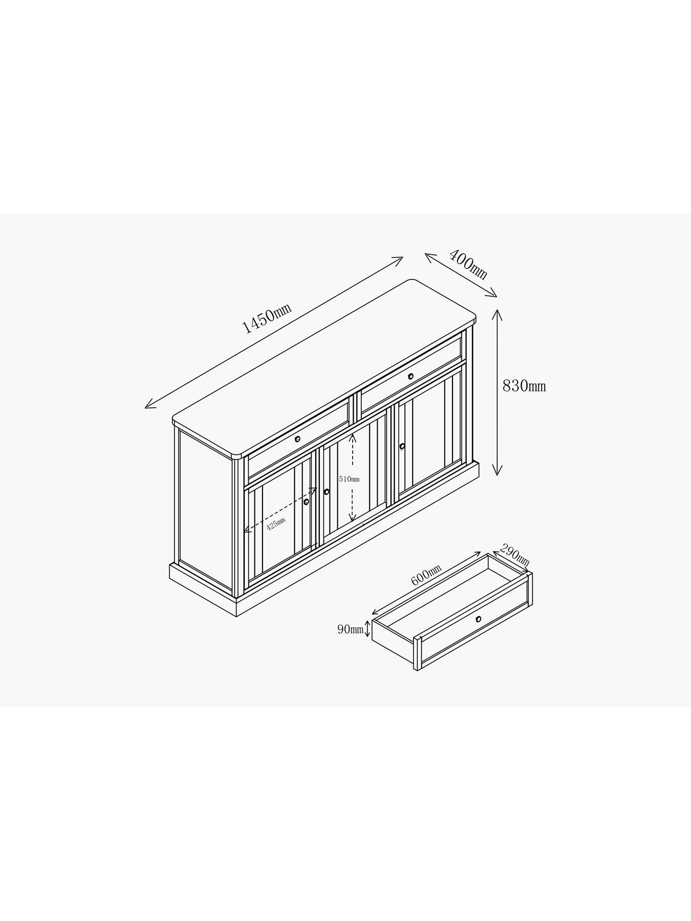 Image 6 of 7 of The Very Collection Charlton Sideboard - Ivory/Oak - FSC&reg; Certified