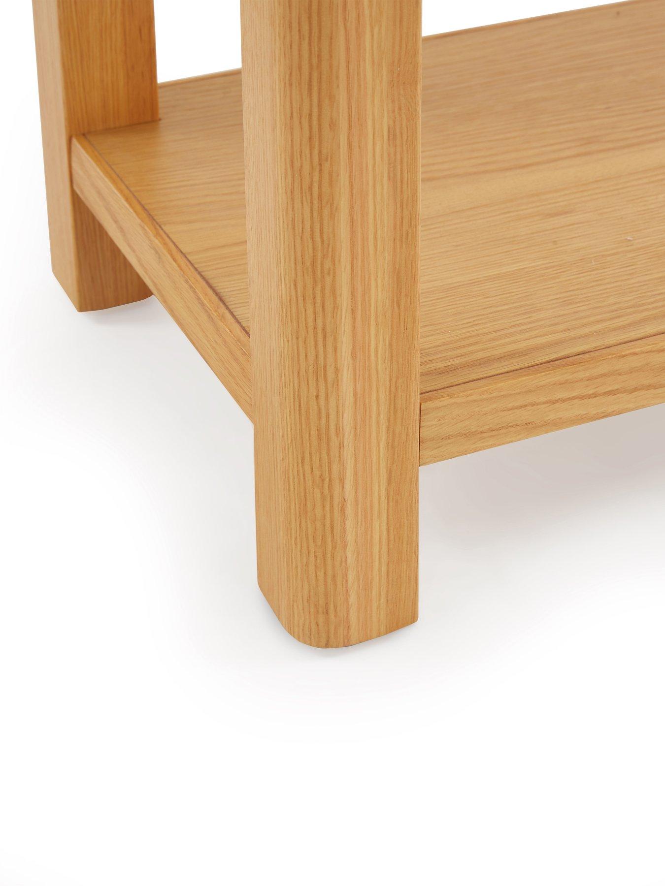 Image 5 of 7 of Very Home Saxon Ready Assembled&nbsp;2 Drawer Console Table with Shelf&nbsp;- Oak
