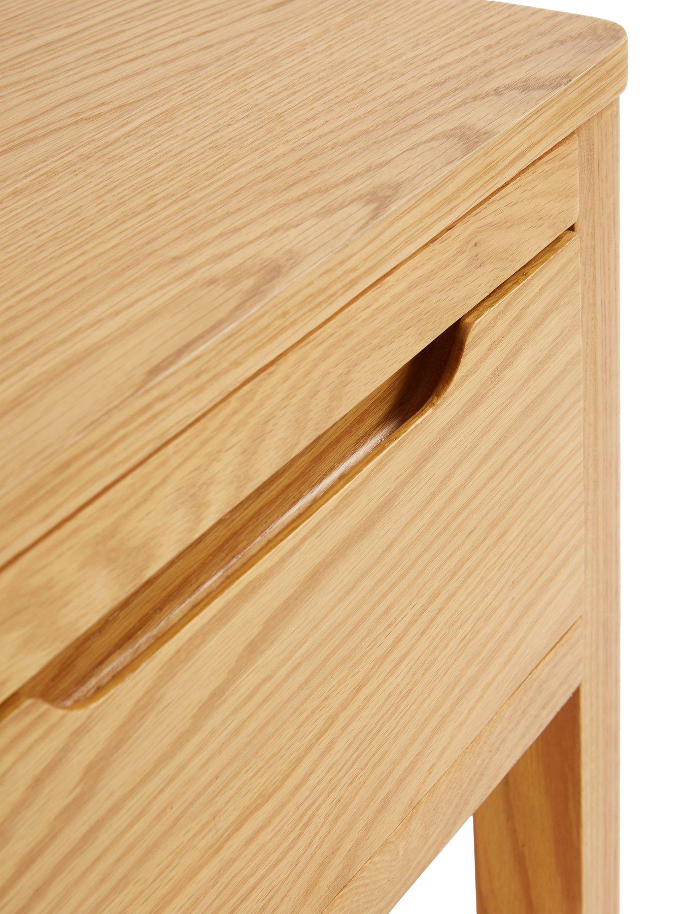 Image 6 of 7 of Very Home Saxon Ready Assembled&nbsp;2 Drawer Console Table with Shelf&nbsp;- Oak