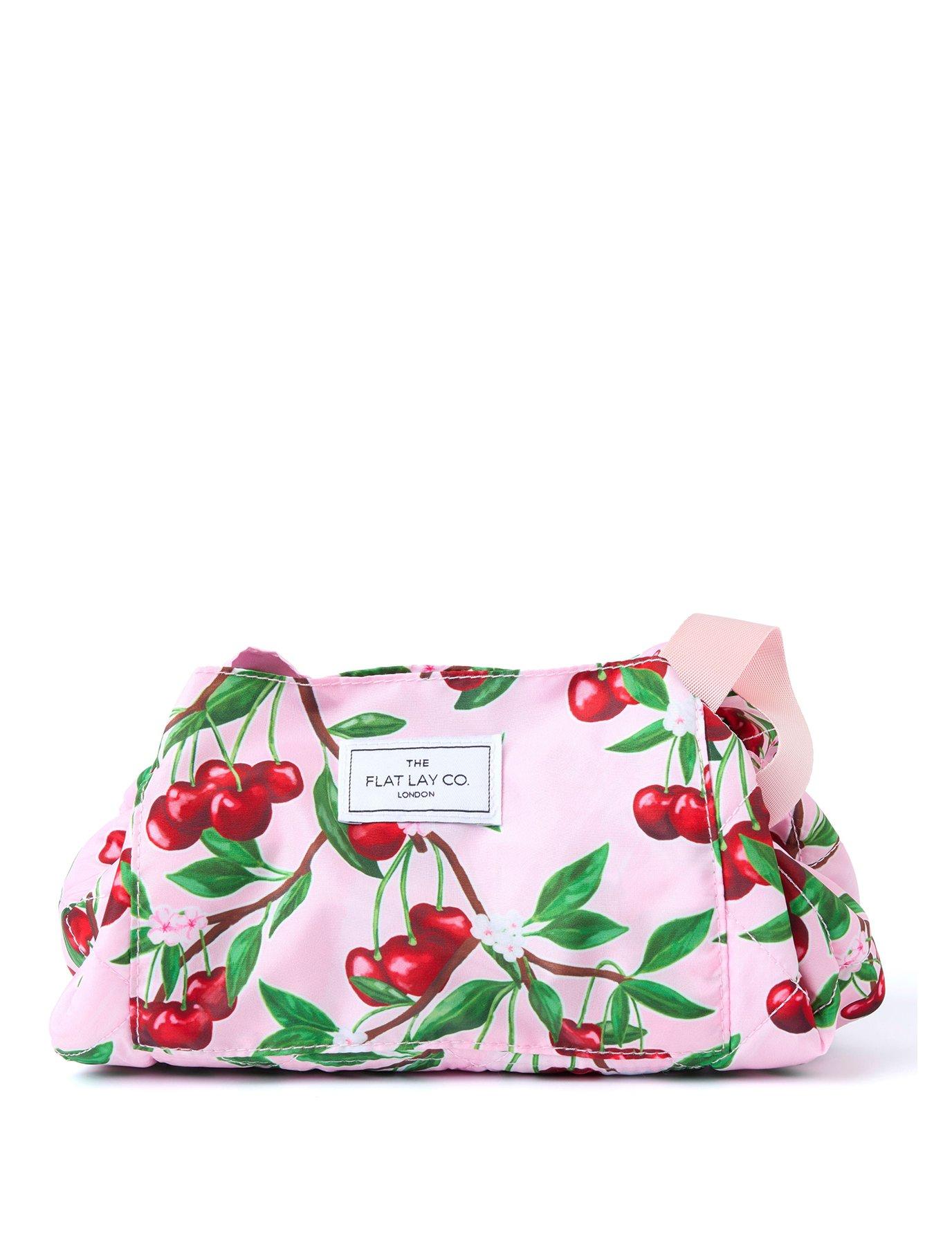 undefined Drawstring Flat Lay Makeup Bag - Cherries