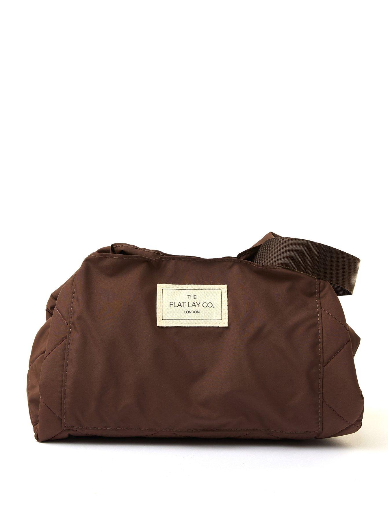 Image 1 of 4 of The Flat Lay Co. Drawstring Flat Lay Makeup Bag - Espresso