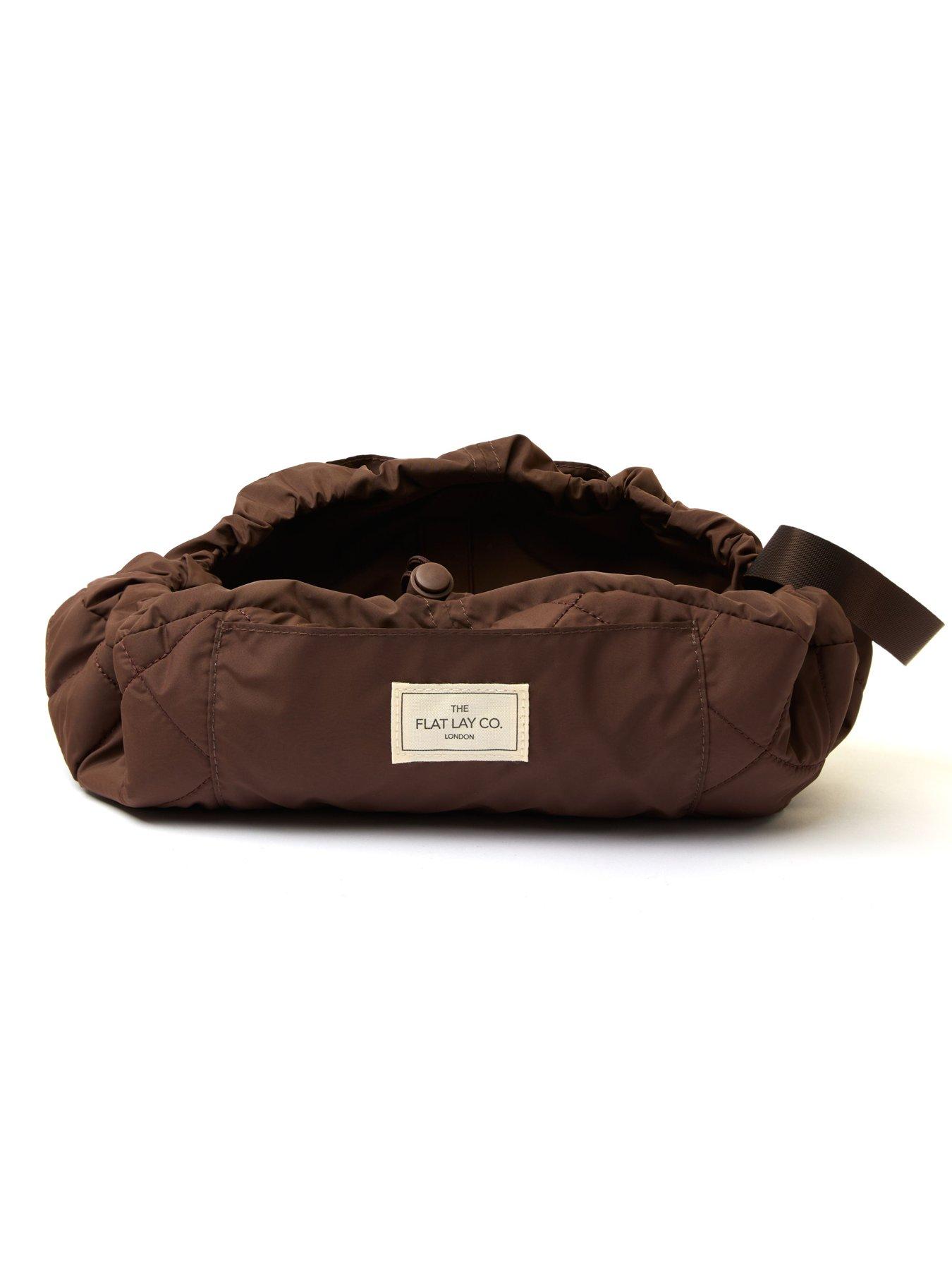 Image 2 of 4 of The Flat Lay Co. Drawstring Flat Lay Makeup Bag - Espresso