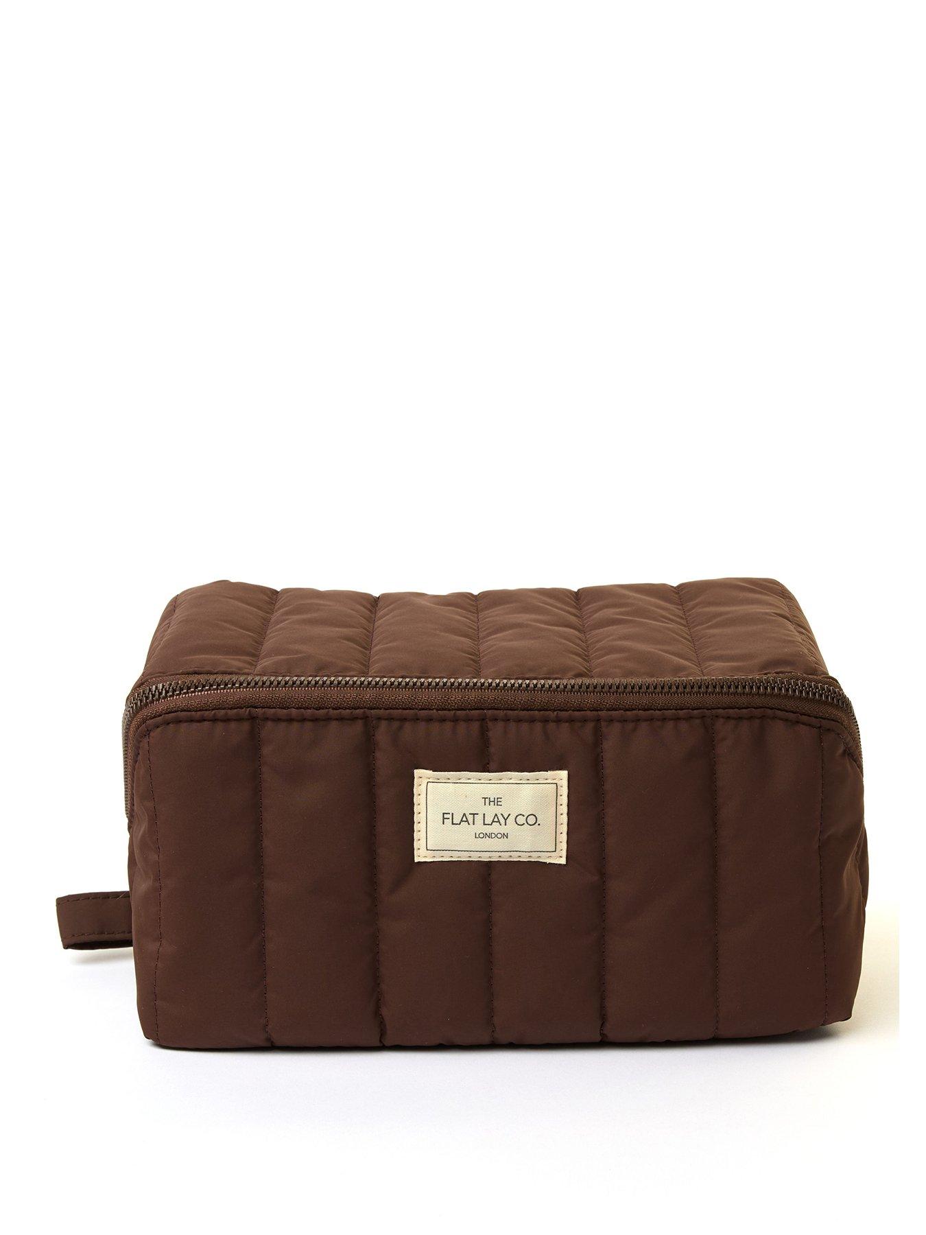 undefined Marshmallow Flat Lay Makeup Box Bag - Espresso