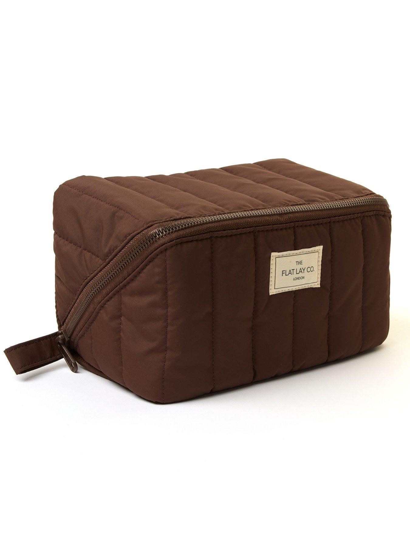 Image 2 of 5 of The Flat Lay Co. Marshmallow Flat Lay Makeup Box Bag - Espresso