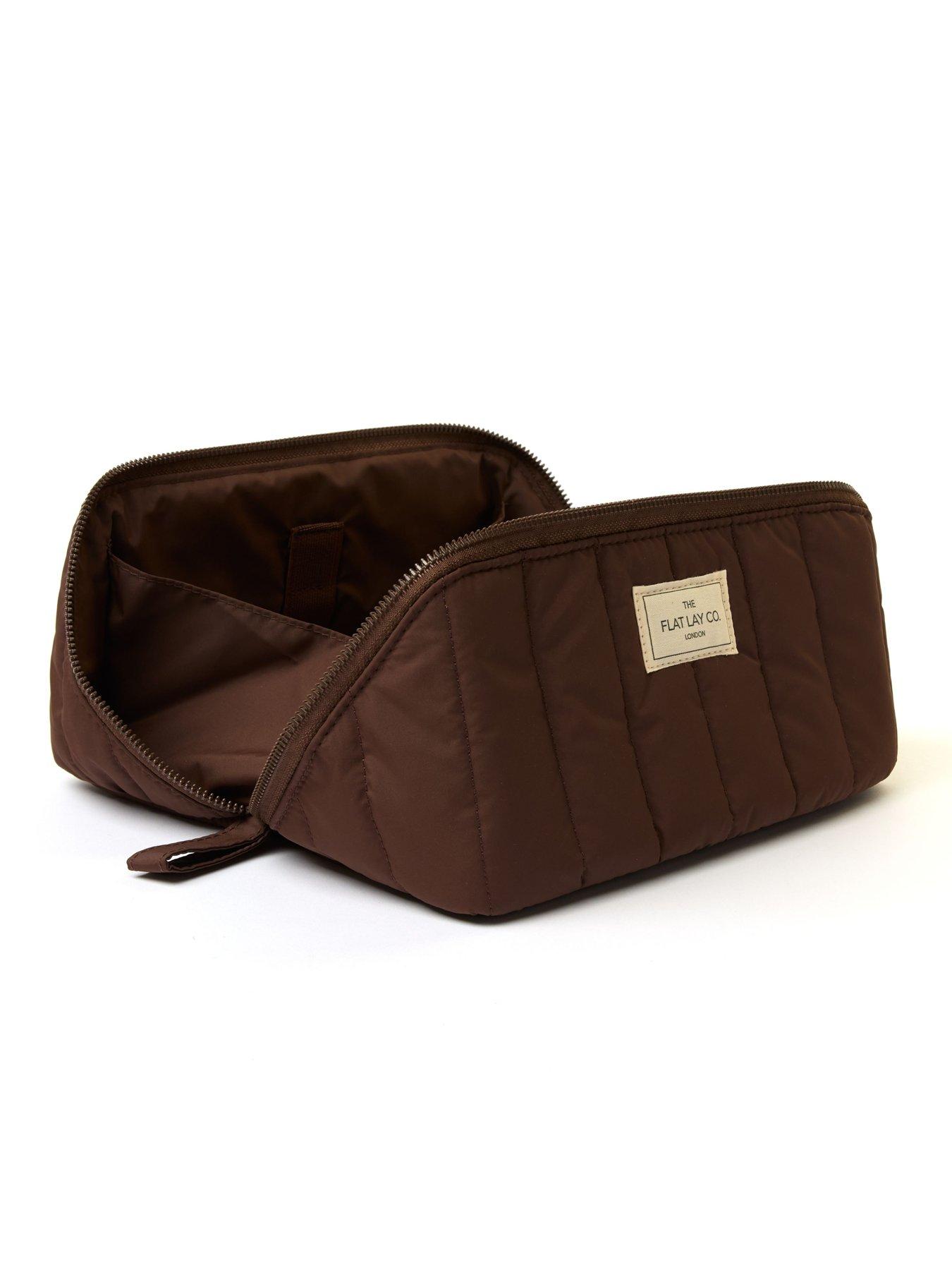 Image 3 of 5 of The Flat Lay Co. Marshmallow Flat Lay Makeup Box Bag - Espresso