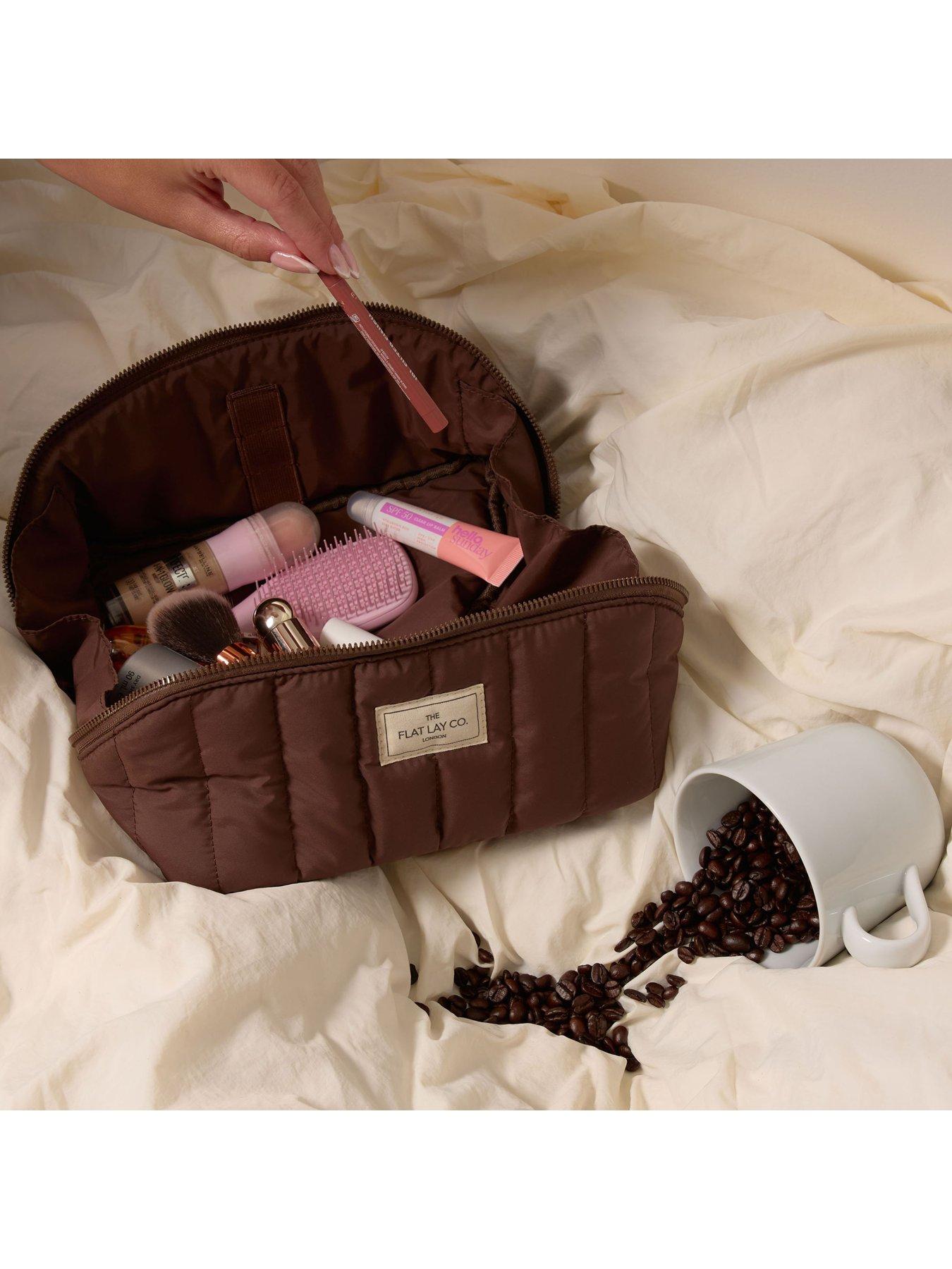 Image 4 of 5 of The Flat Lay Co. Marshmallow Flat Lay Makeup Box Bag - Espresso