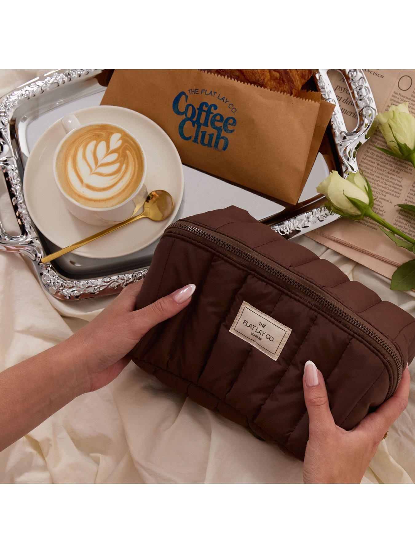 Image 5 of 5 of The Flat Lay Co. Marshmallow Flat Lay Makeup Box Bag - Espresso