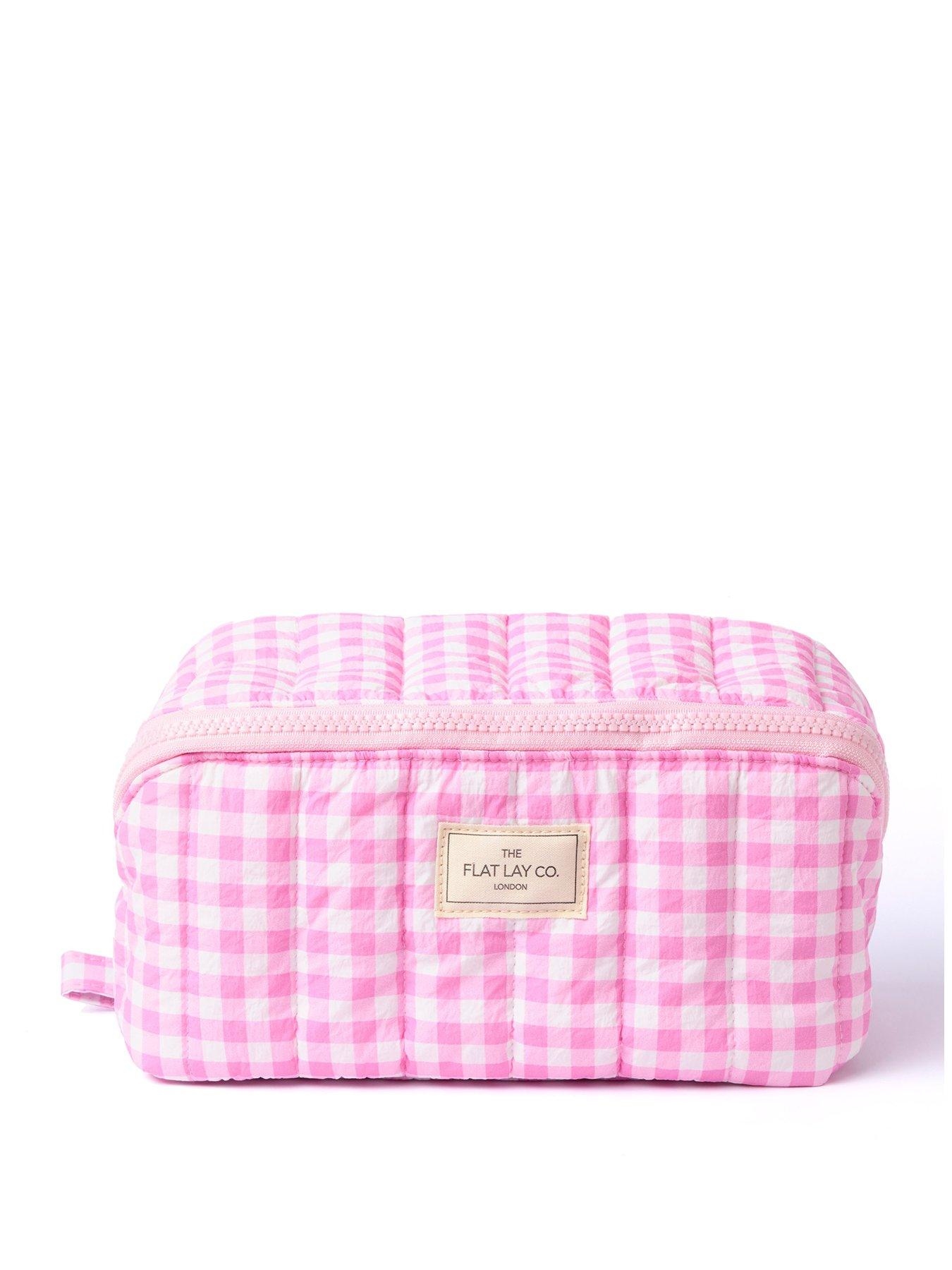 undefined Marshmallow Flat Lay Makeup Box Bag - Pink Gingham