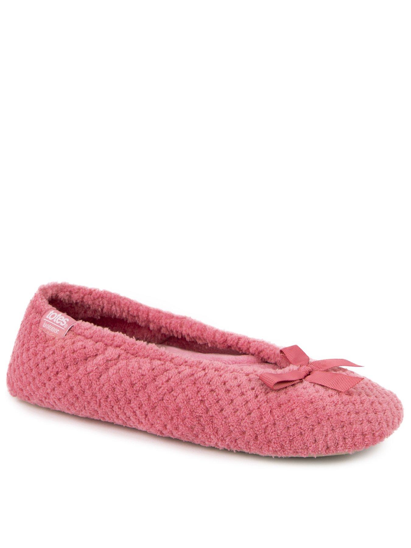 undefined Totes Isotoner Popcorn Terry Ballet Slippers - Pink