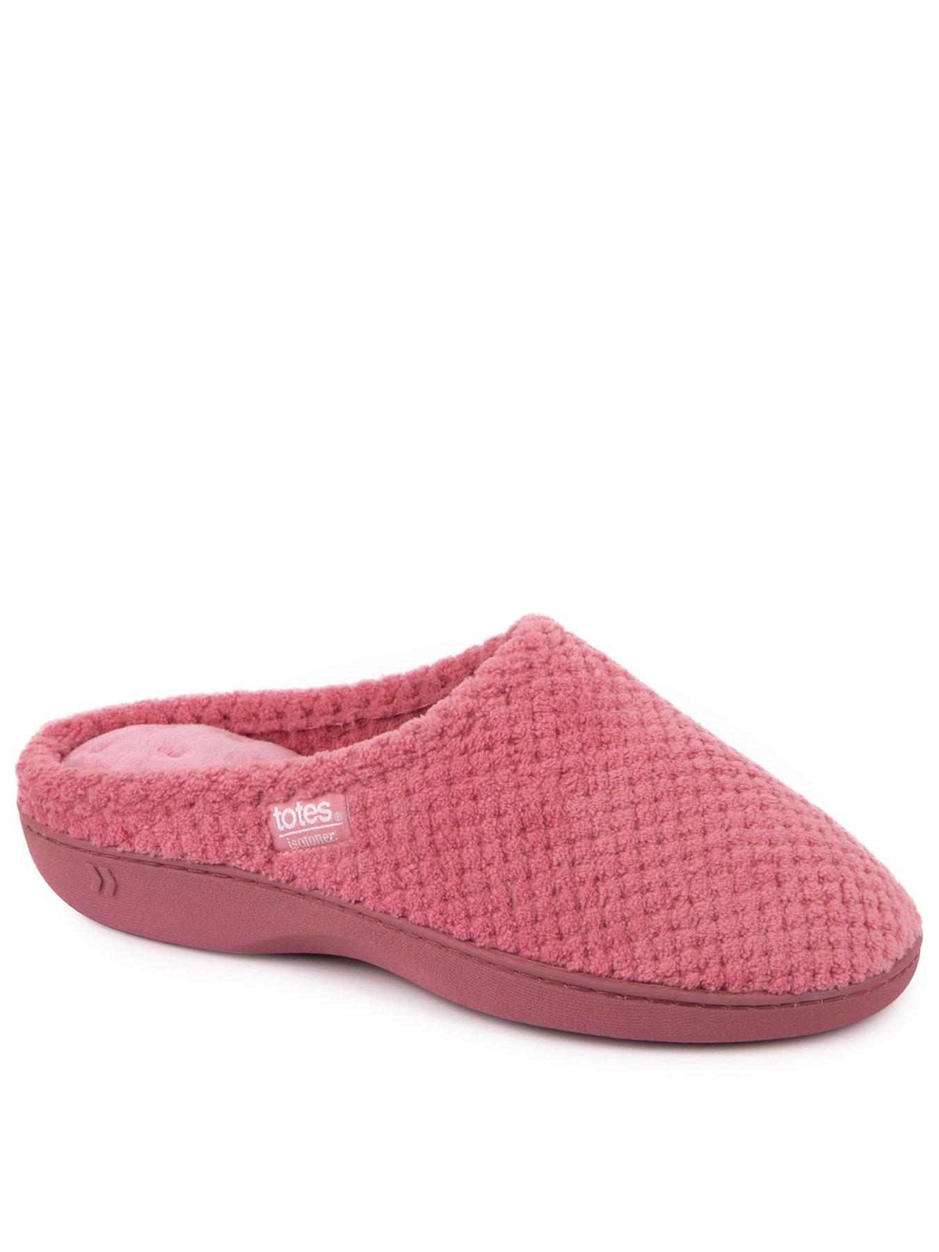 undefined Totes Isotoner Popcorn Terry Mule Slippers - Pink