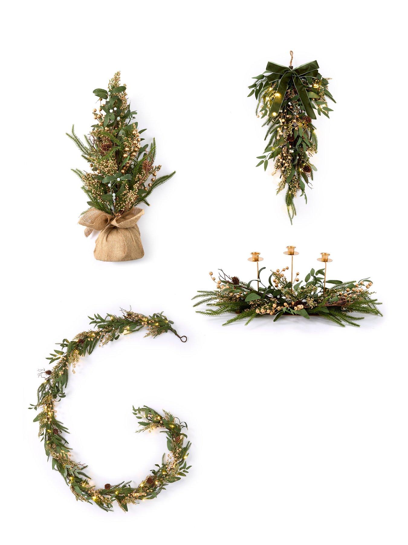 Image 6 of 6 of Very Home Mistletoe and Gold Berries Tabletop Christmas&nbsp;Tree - 60 cm