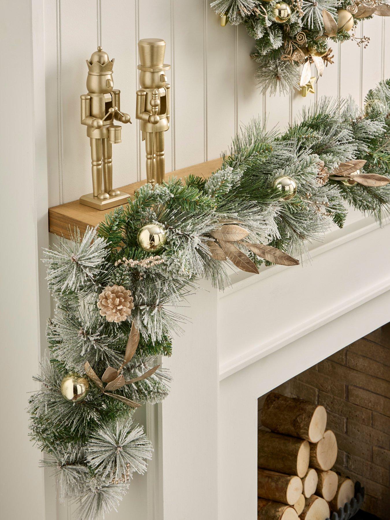Very Home Flocked Foliage Christmas Garland - 6ft