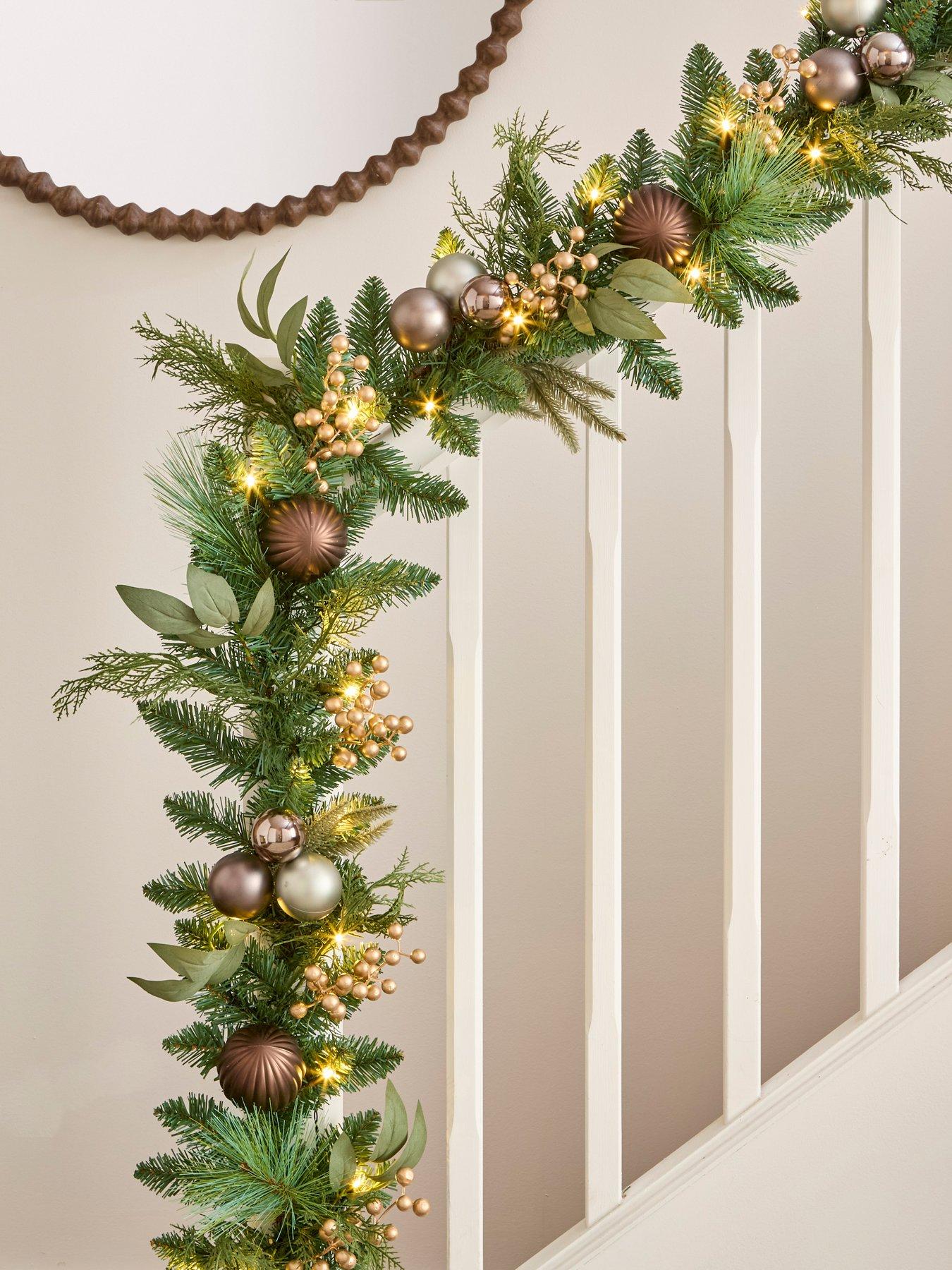 Very Home Nordic Pre Lit Christmas Garland - 9ft
