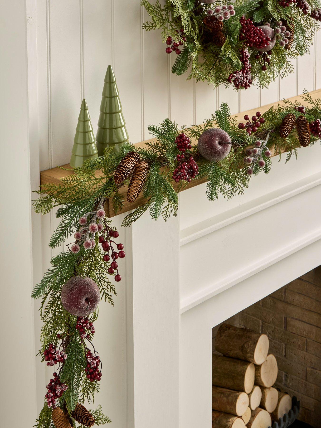 Very Home Apple and Berry Christmas Garland - 6ft