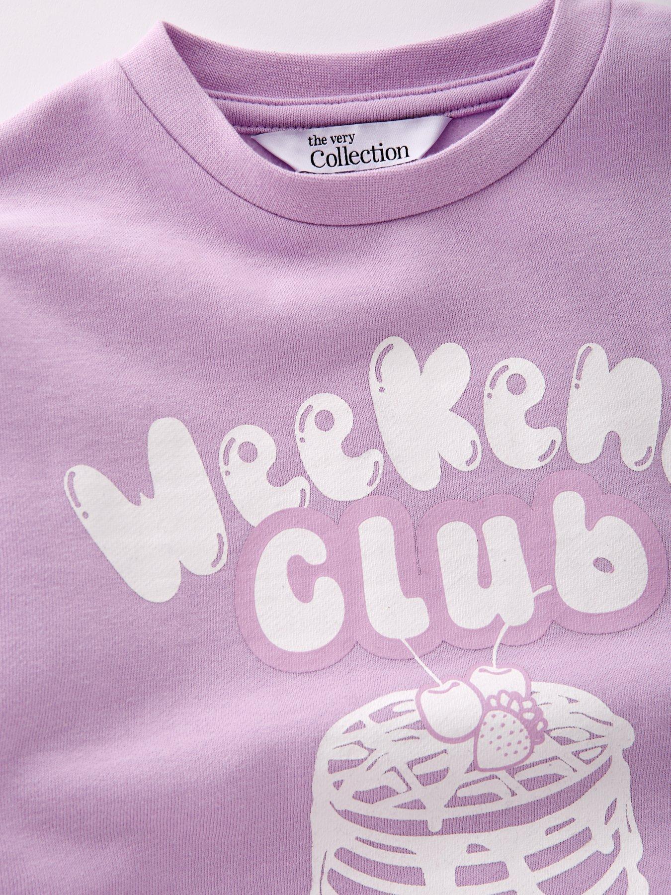 Image 4 of 5 of The Very Collection Girls Weekend Club Pancake Sweat PJ - Purple