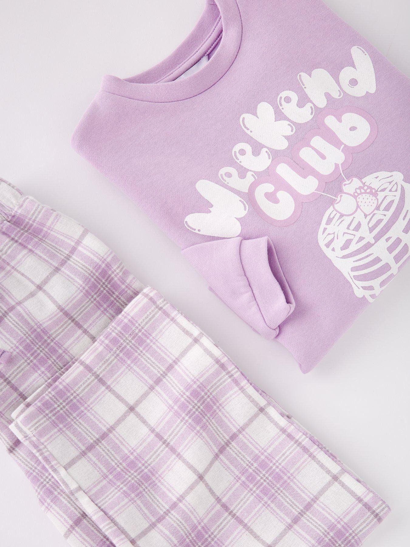 Image 5 of 5 of The Very Collection Girls Weekend Club Pancake Sweat PJ - Purple