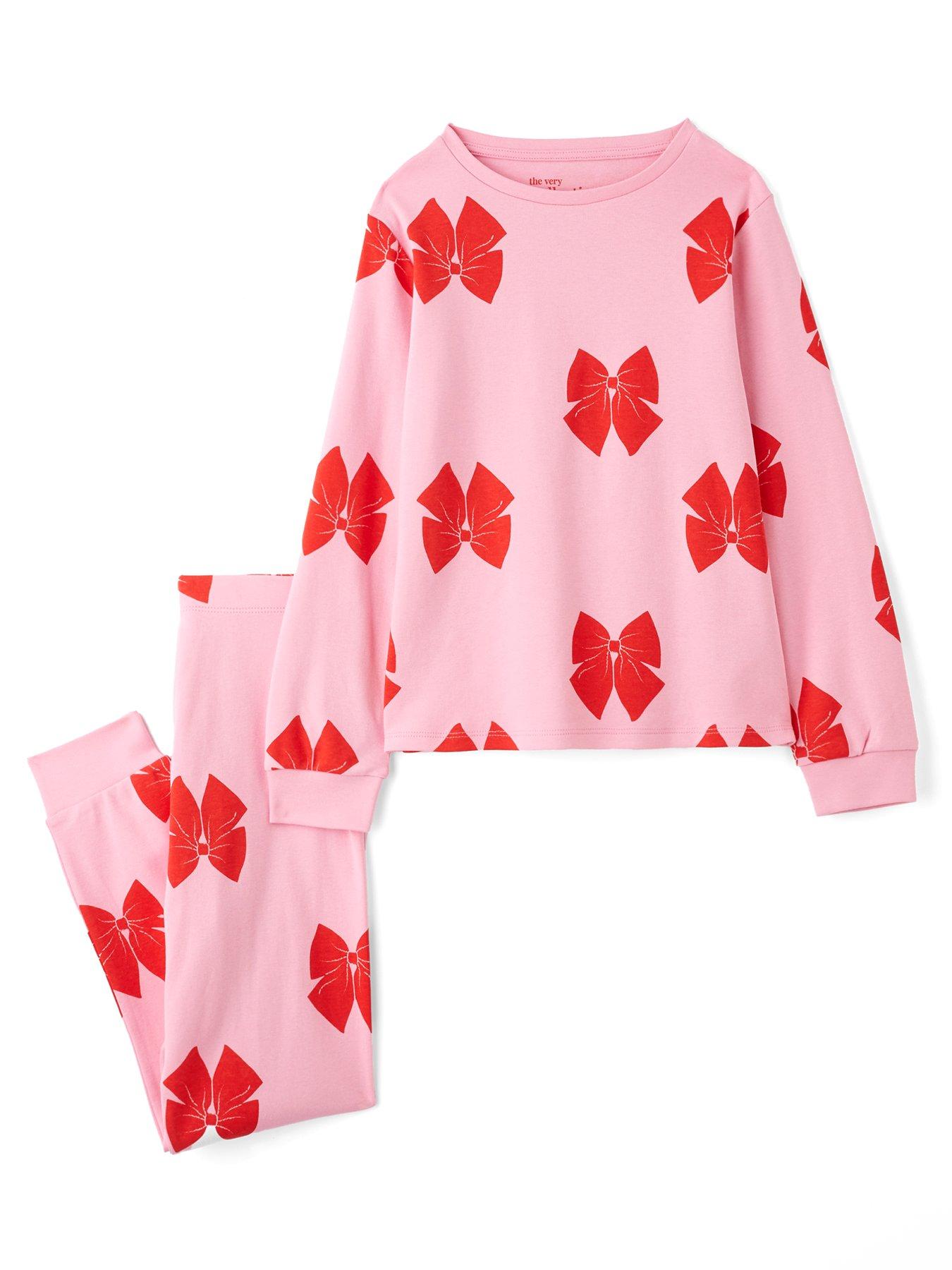 Image 2 of 4 of The Very Collection Girls 3 Pack Heart &amp; Bow Pyjamas - Multi