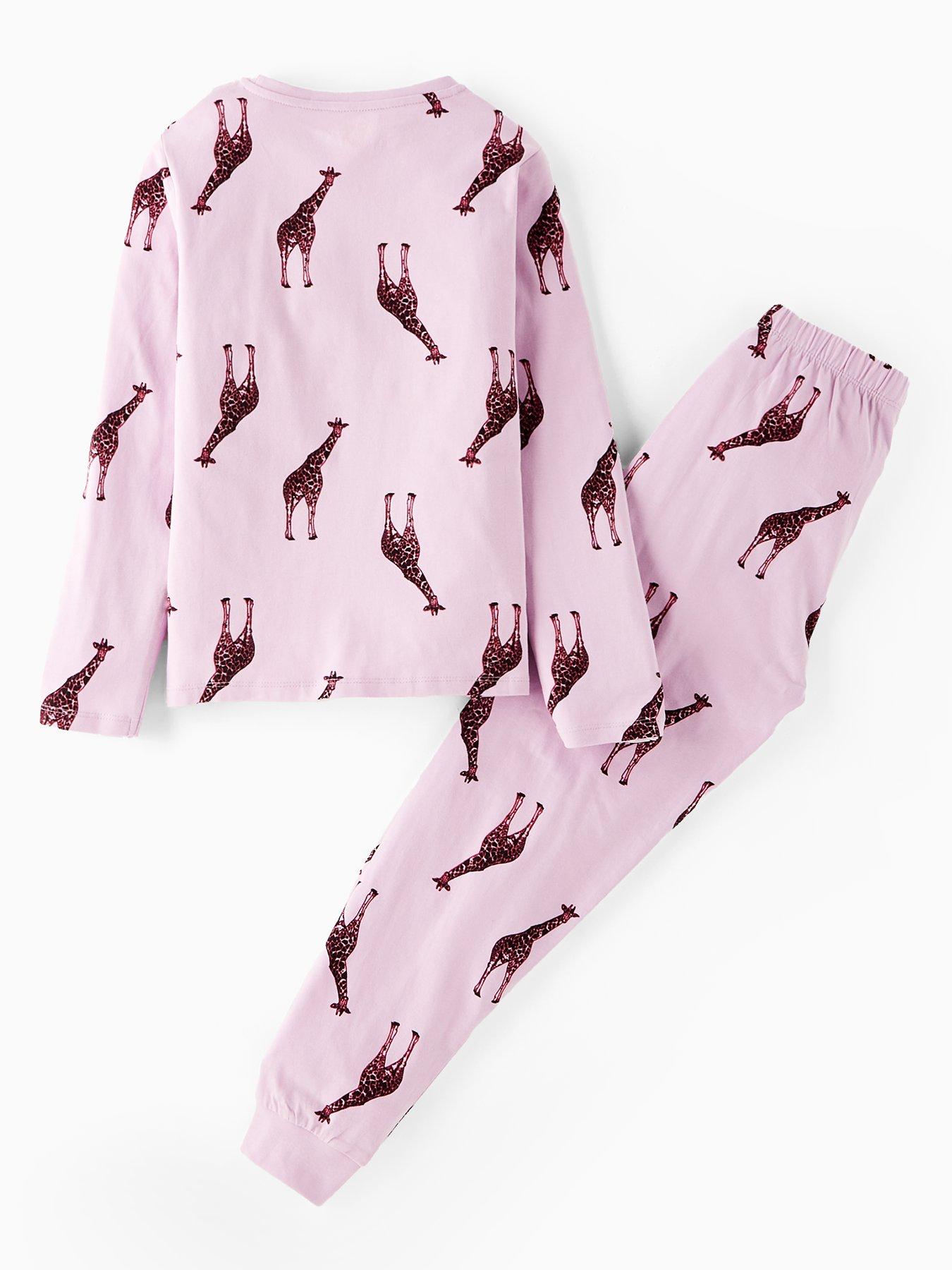 Image 2 of 4 of V by Very Girls Giraffe Print Pyjamas - Light Purple