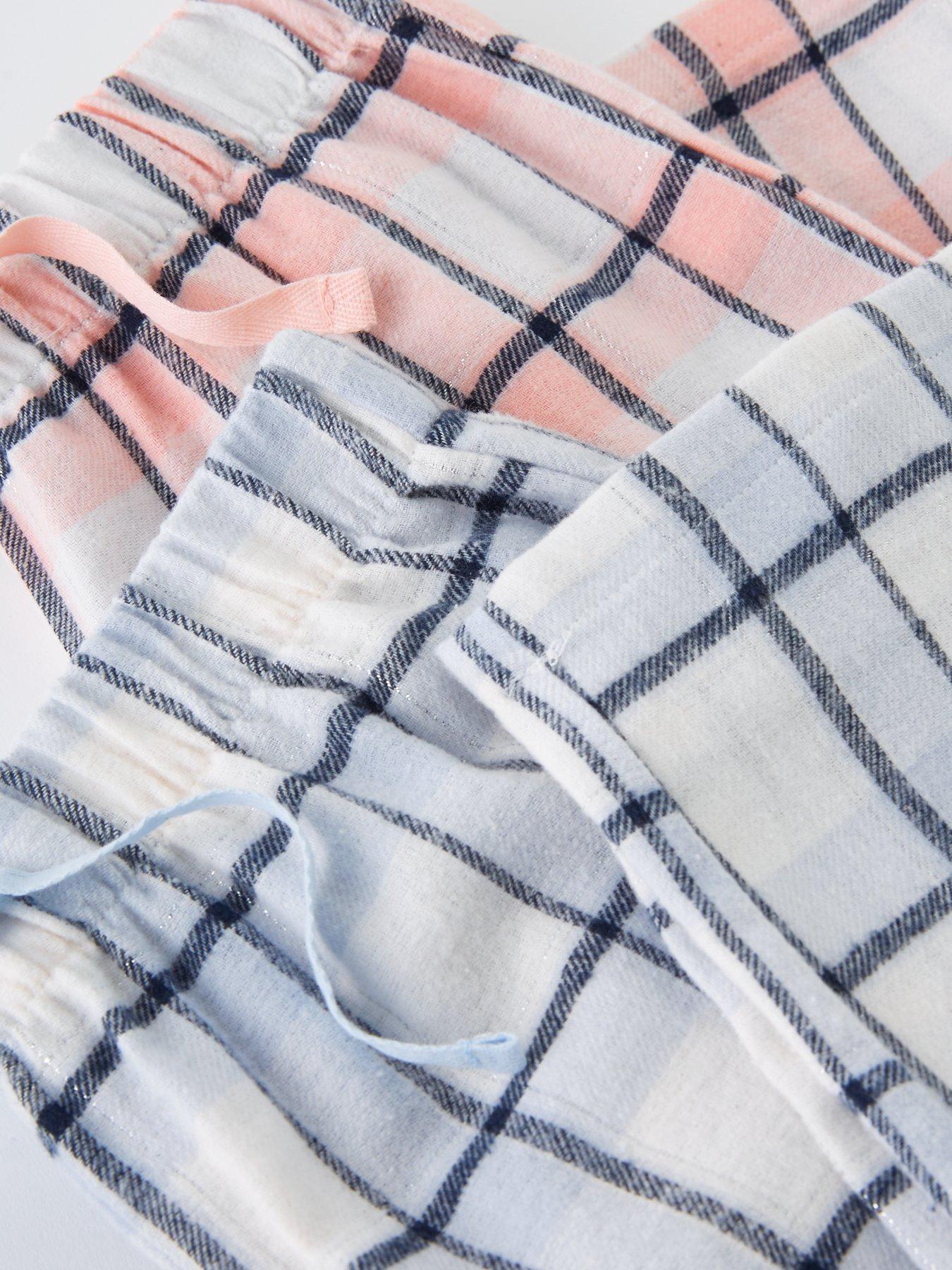 The Very Collection Girls 2 Pack Woven Check Pyjamas - Multi | Very