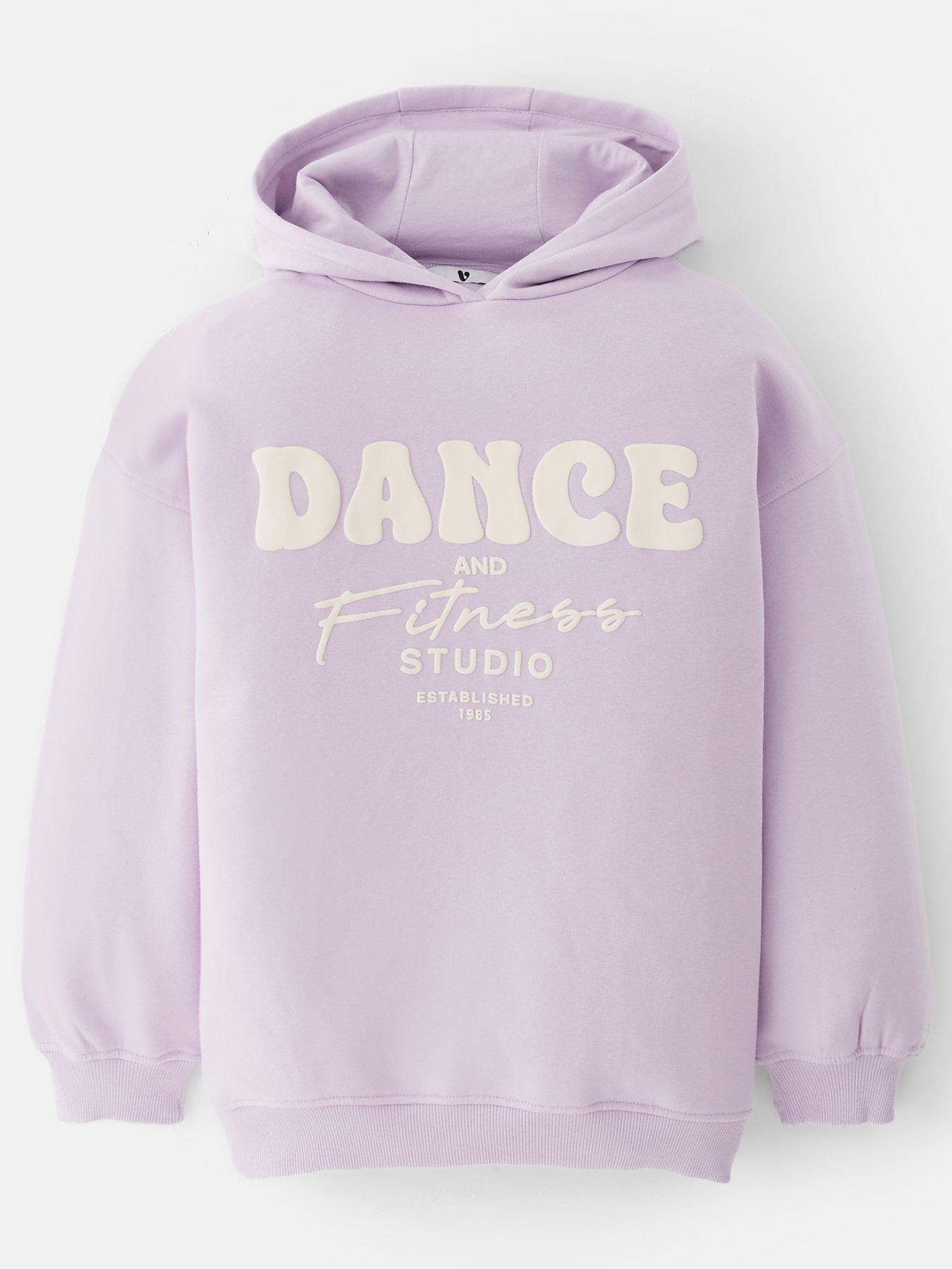The Very Collection Girls Dance Slogan Hoody - Lilac