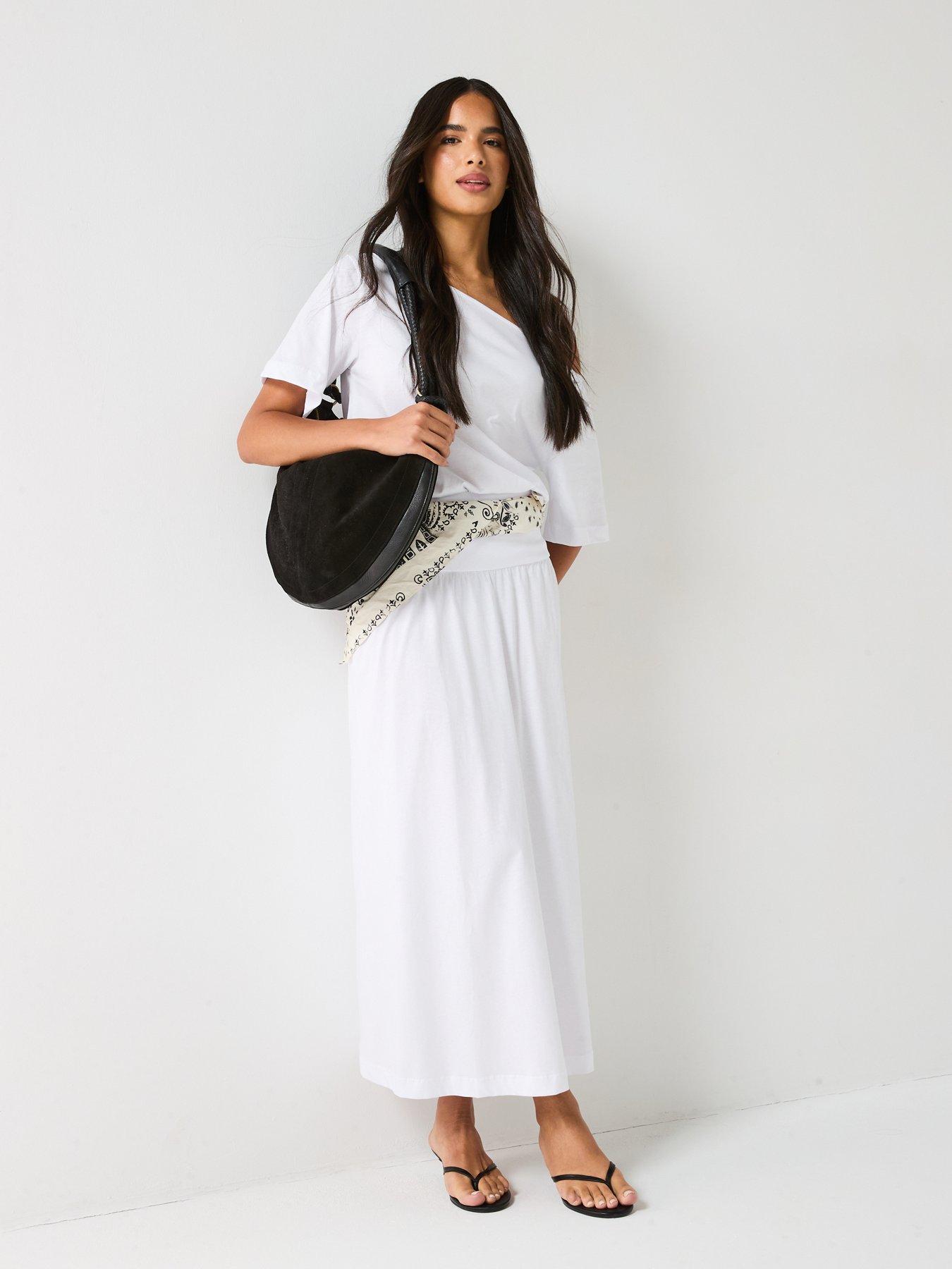Image 3 of 6 of V by Very Waist Detail Skirt Co-ord - White
