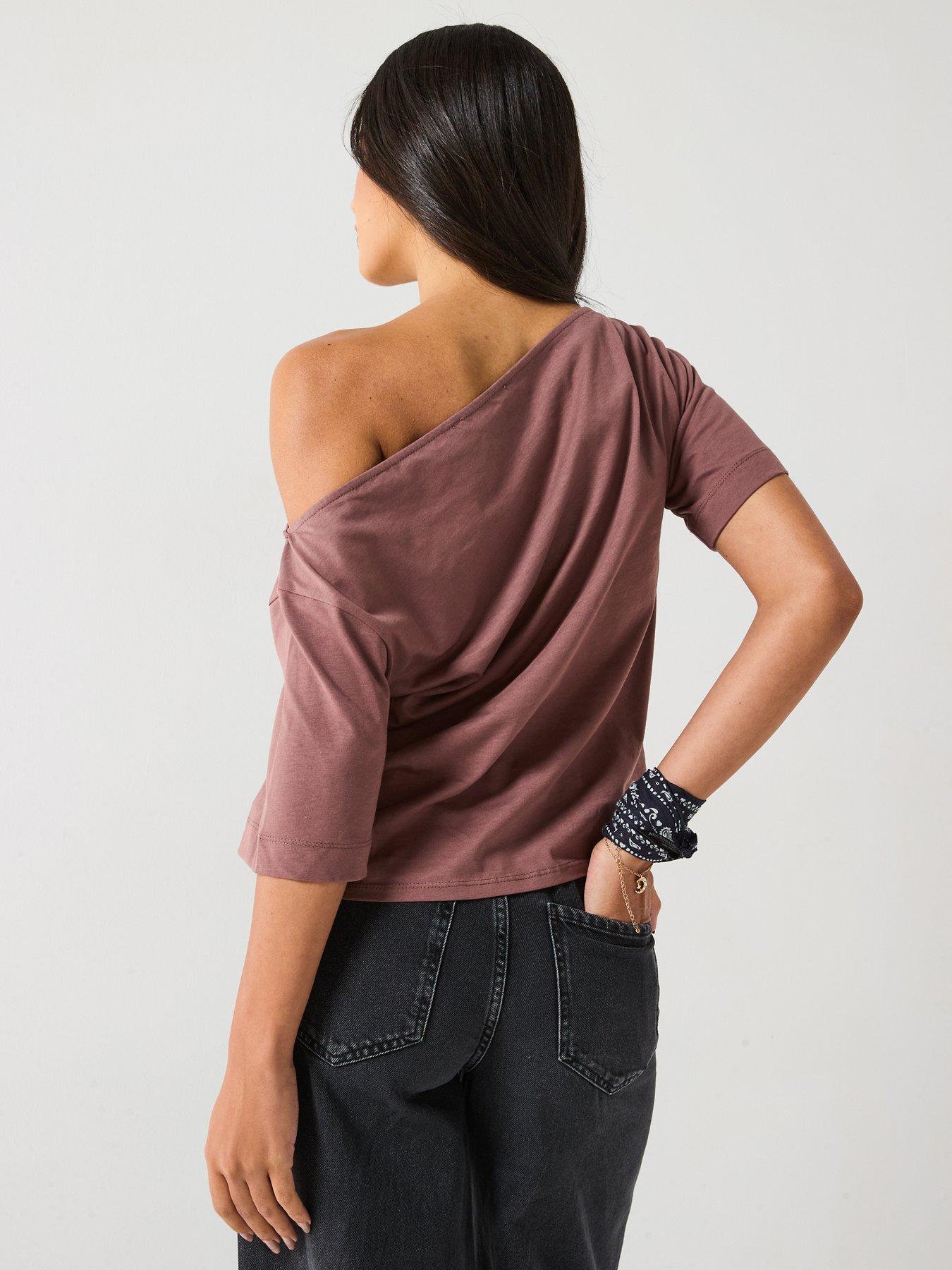 Image 2 of 6 of V by Very Off The Shoulder Top Co-ord - Mink
