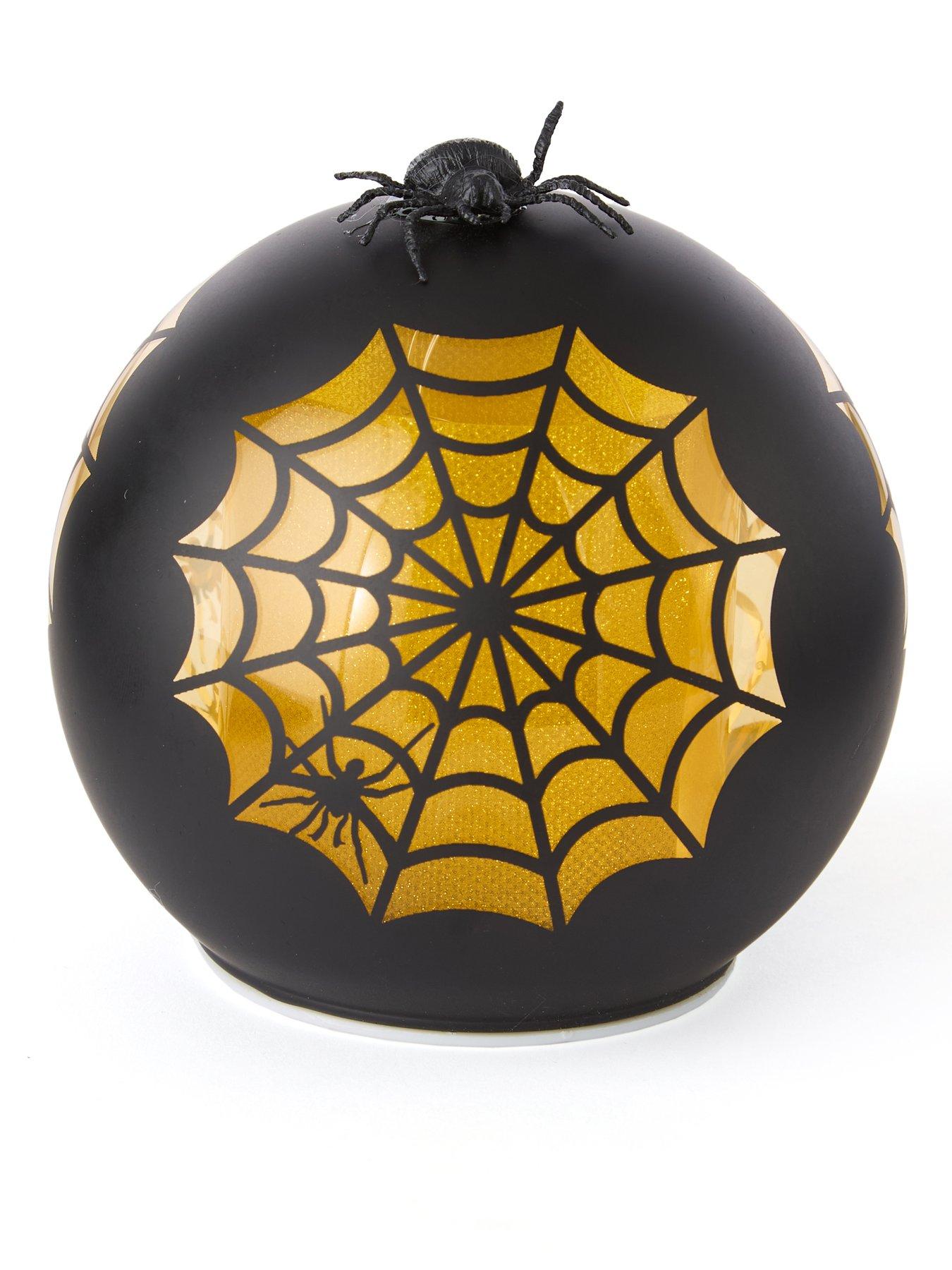 Image 2 of 6 of Hocus Pocus LED Glass Cobweb Dome Halloween Decoration